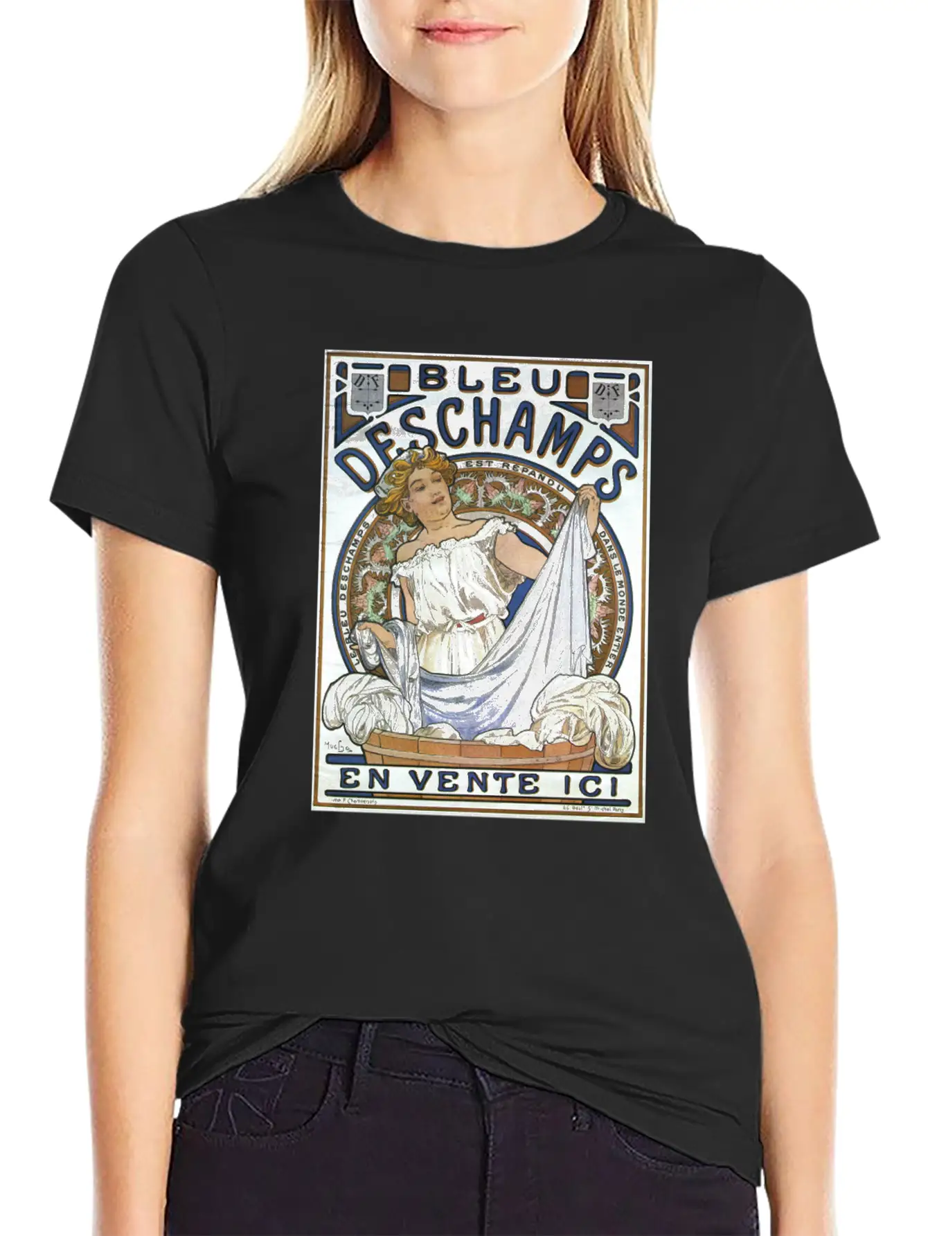 Alphonse Mucha Women's Art Nouveau Lightweight Cotton T-Shirt – Daily Comfort Graphic Shirt