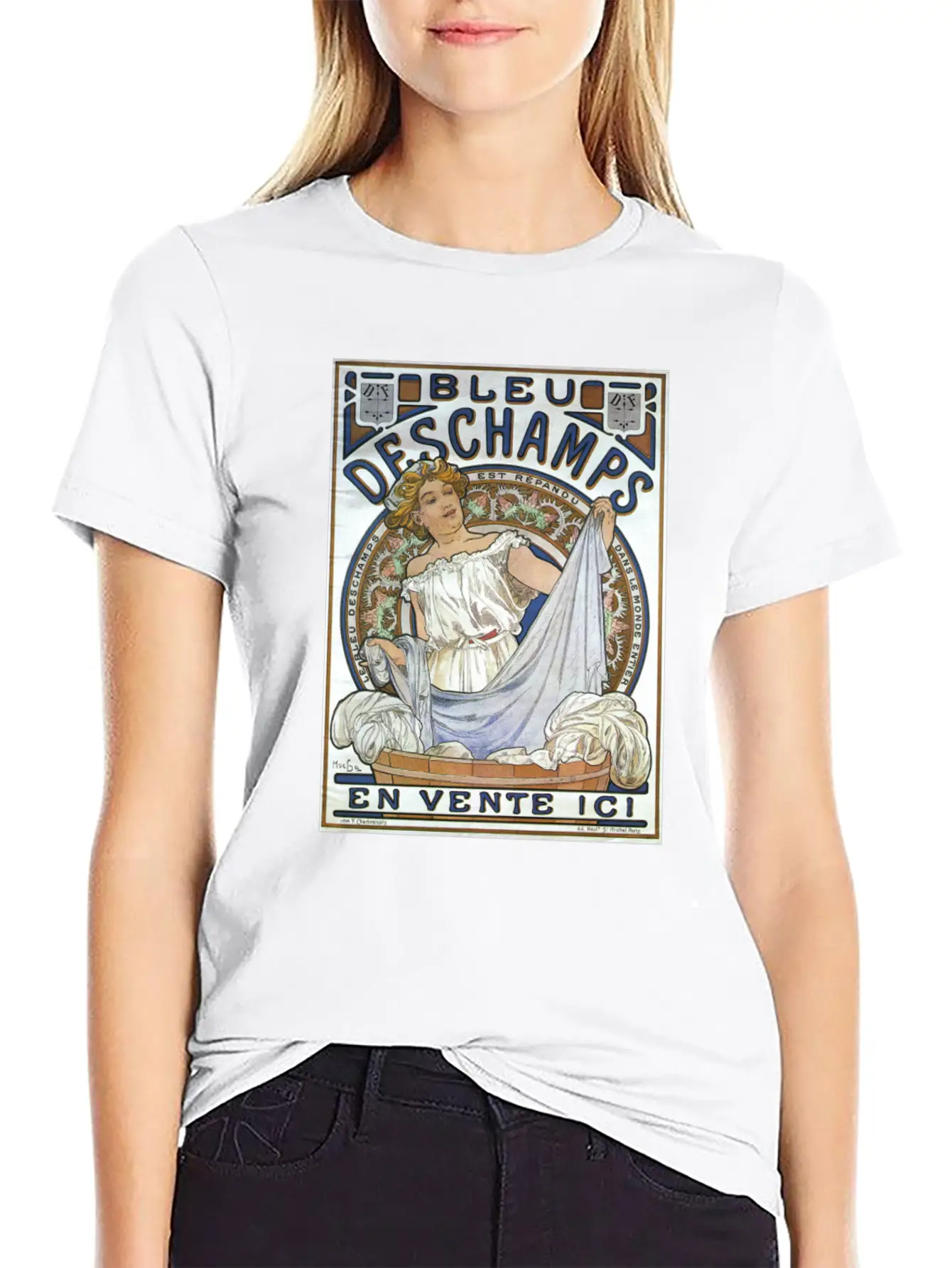 Alphonse Mucha Women's Art Nouveau Lightweight Cotton T-Shirt – Daily Comfort Graphic Shirt