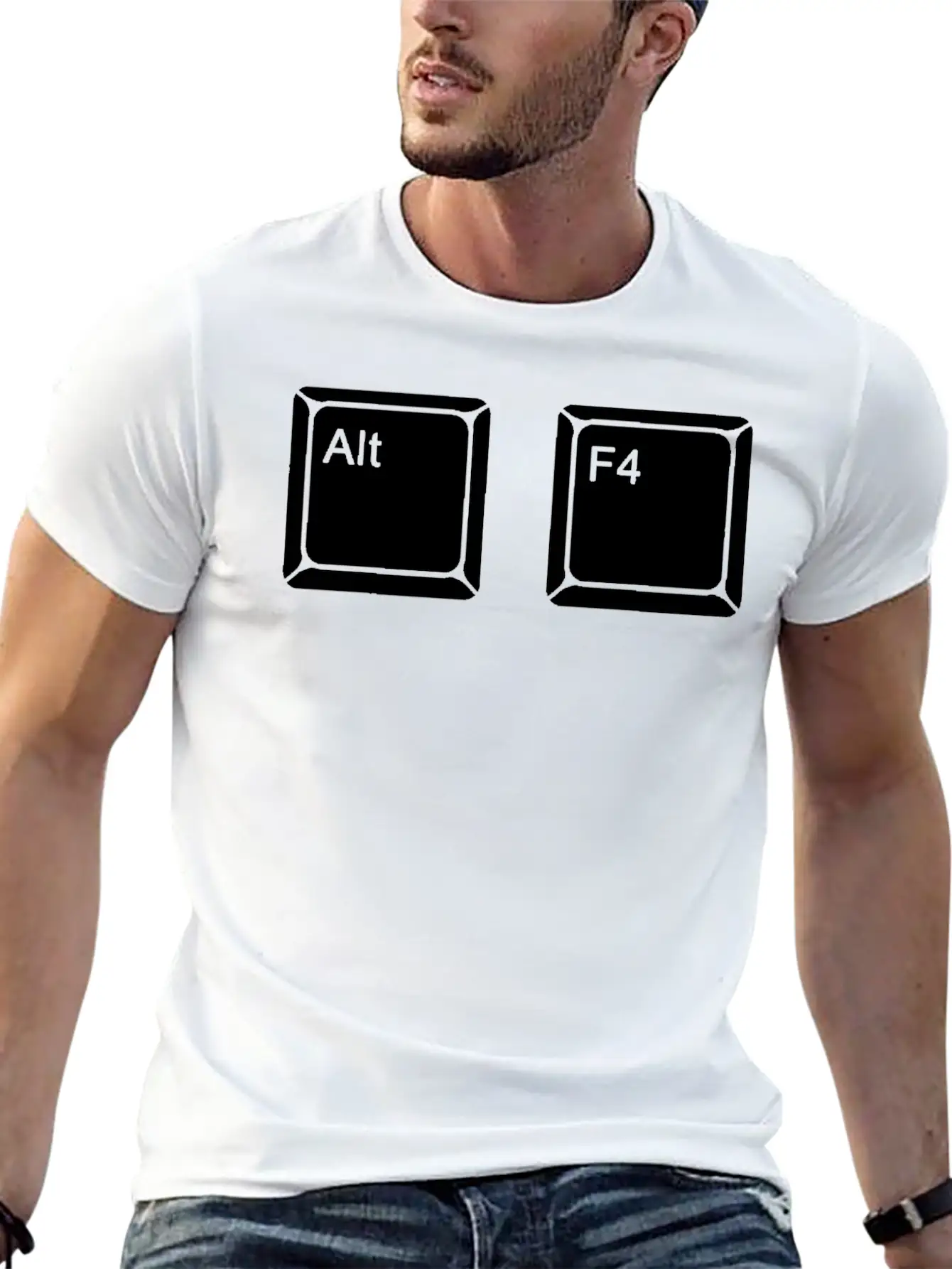 Alt F4 - Keyboard Shortcut Modern Fit Casual T-Shirt ��� Clean And Versatile Design
