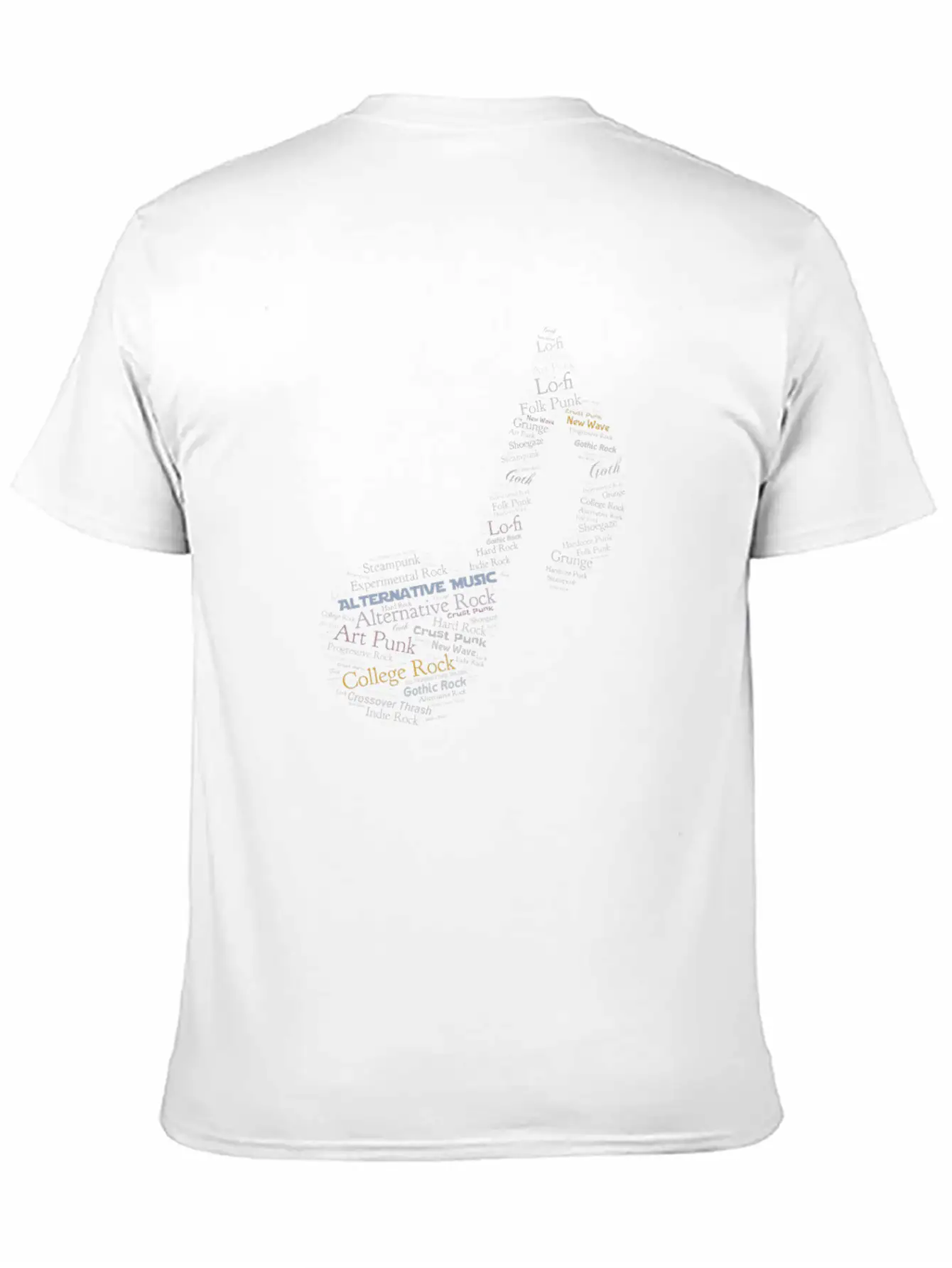 Alternative Music Word Cloud Modern Fit Casual T-Shirt – Clean And Versatile Design