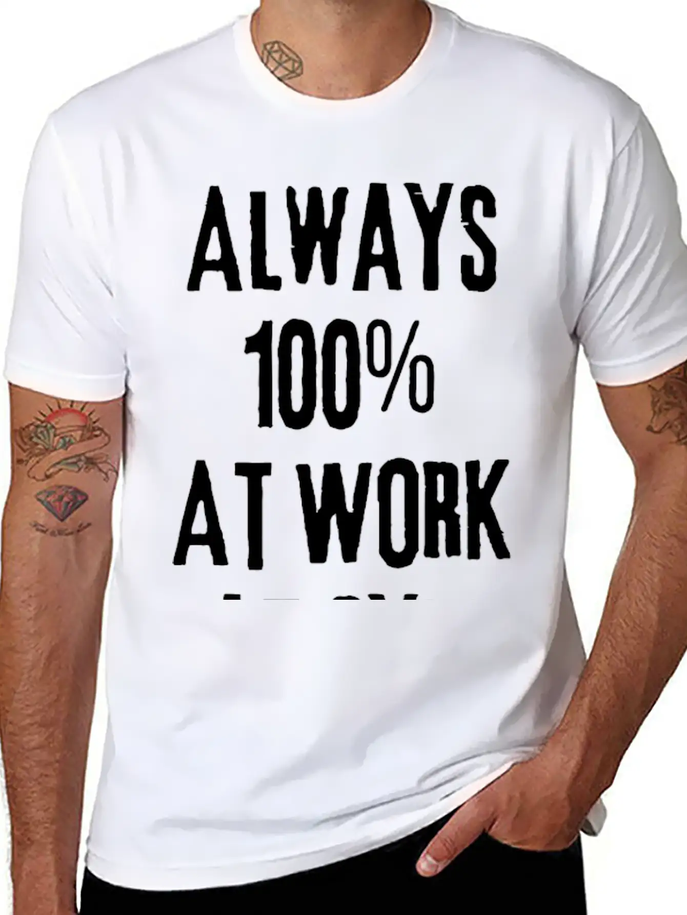 Always 100%: Gym, Work, Home Classic Fit Graphic Tee For Daily Comfort – Unisex Cotton Shirt