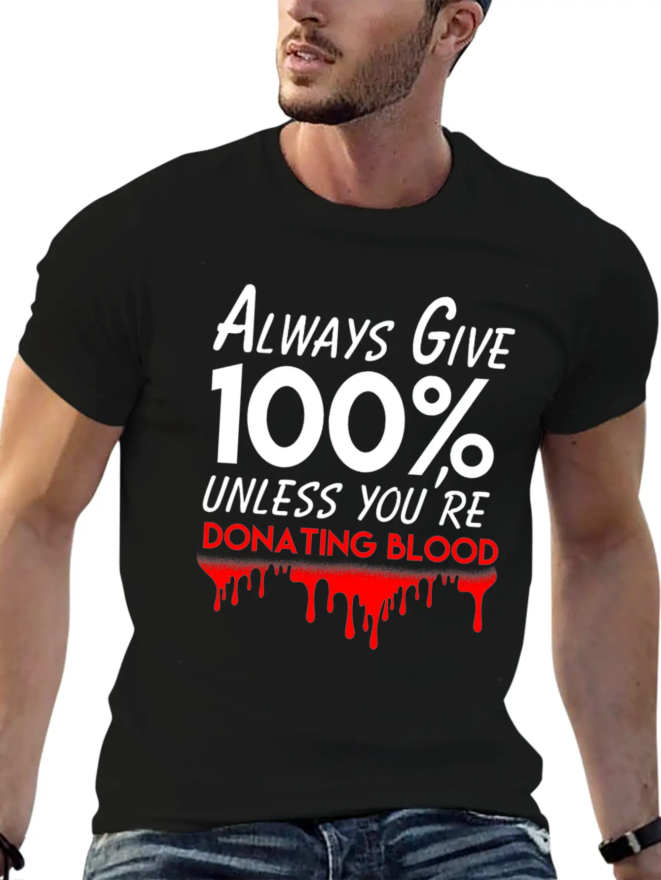 Always Give 100% Bodybuilding Exercise Workout Classic Fit Graphic Tee For Daily Comfort – Unisex Cotton Shirt