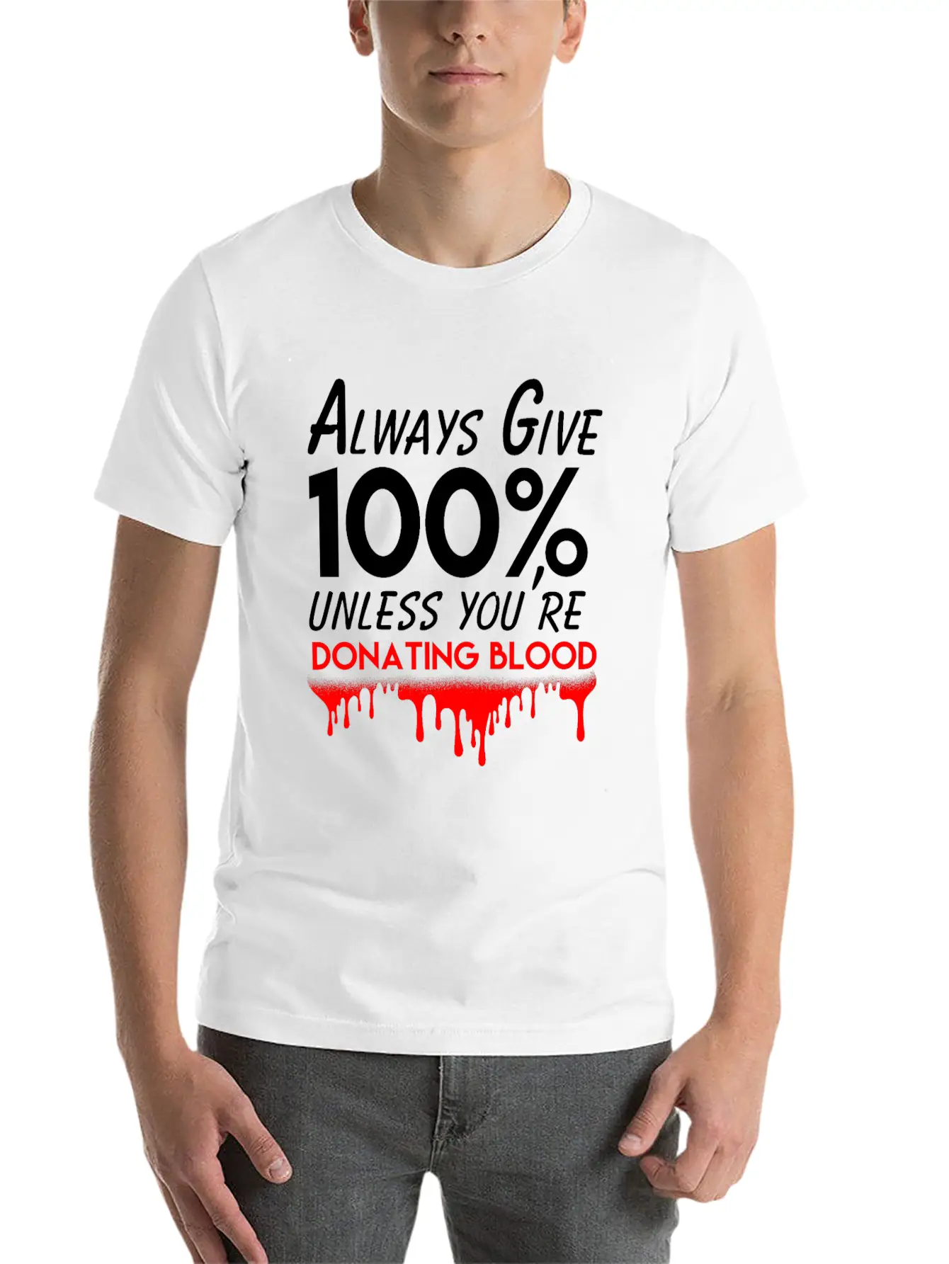 Always Give 100% Bodybuilding Exercise Workout Classic Fit Graphic Tee For Daily Comfort – Unisex Cotton Shirt