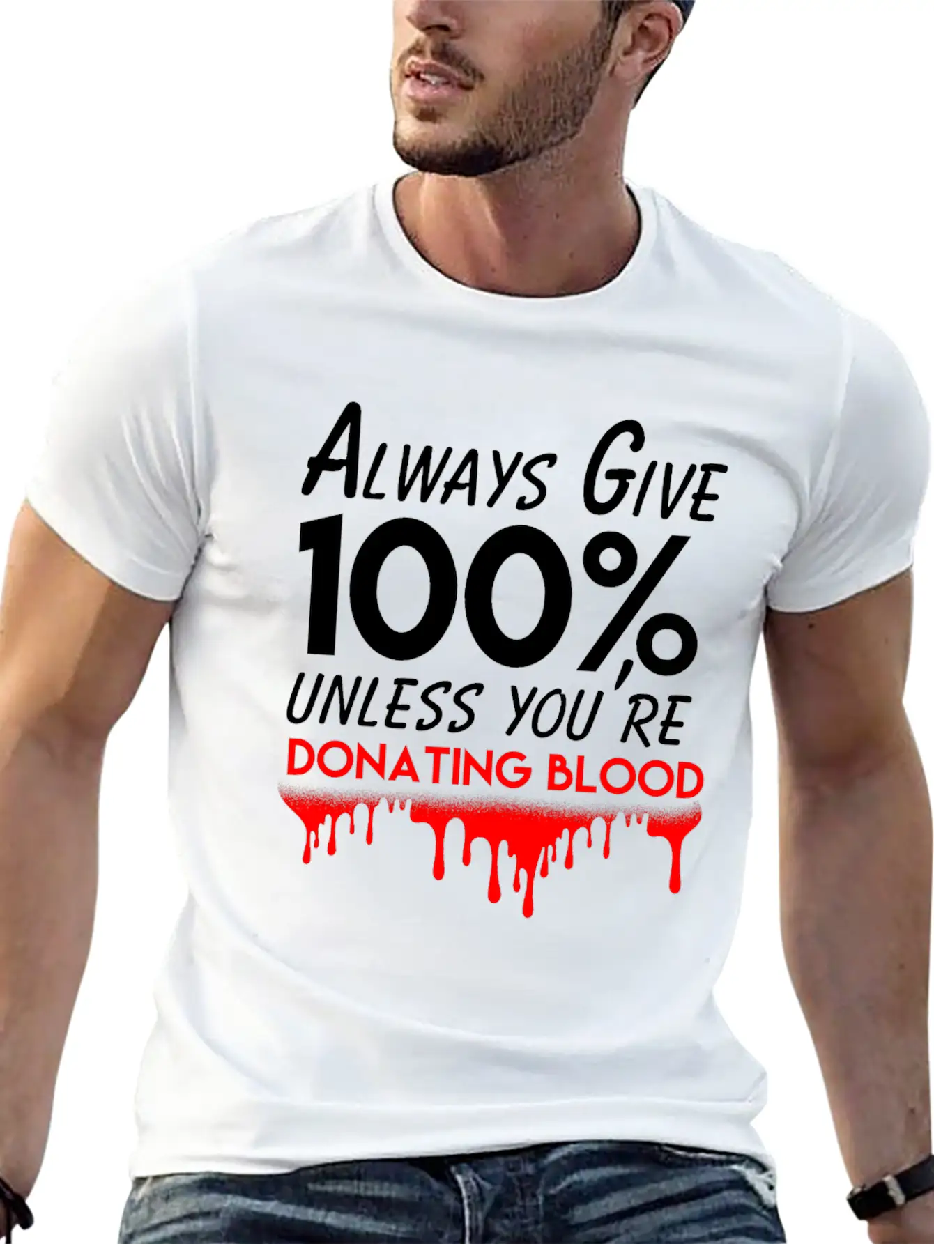 Always Give 100% Bodybuilding Exercise Workout Classic Fit Graphic Tee For Daily Comfort – Unisex Cotton Shirt