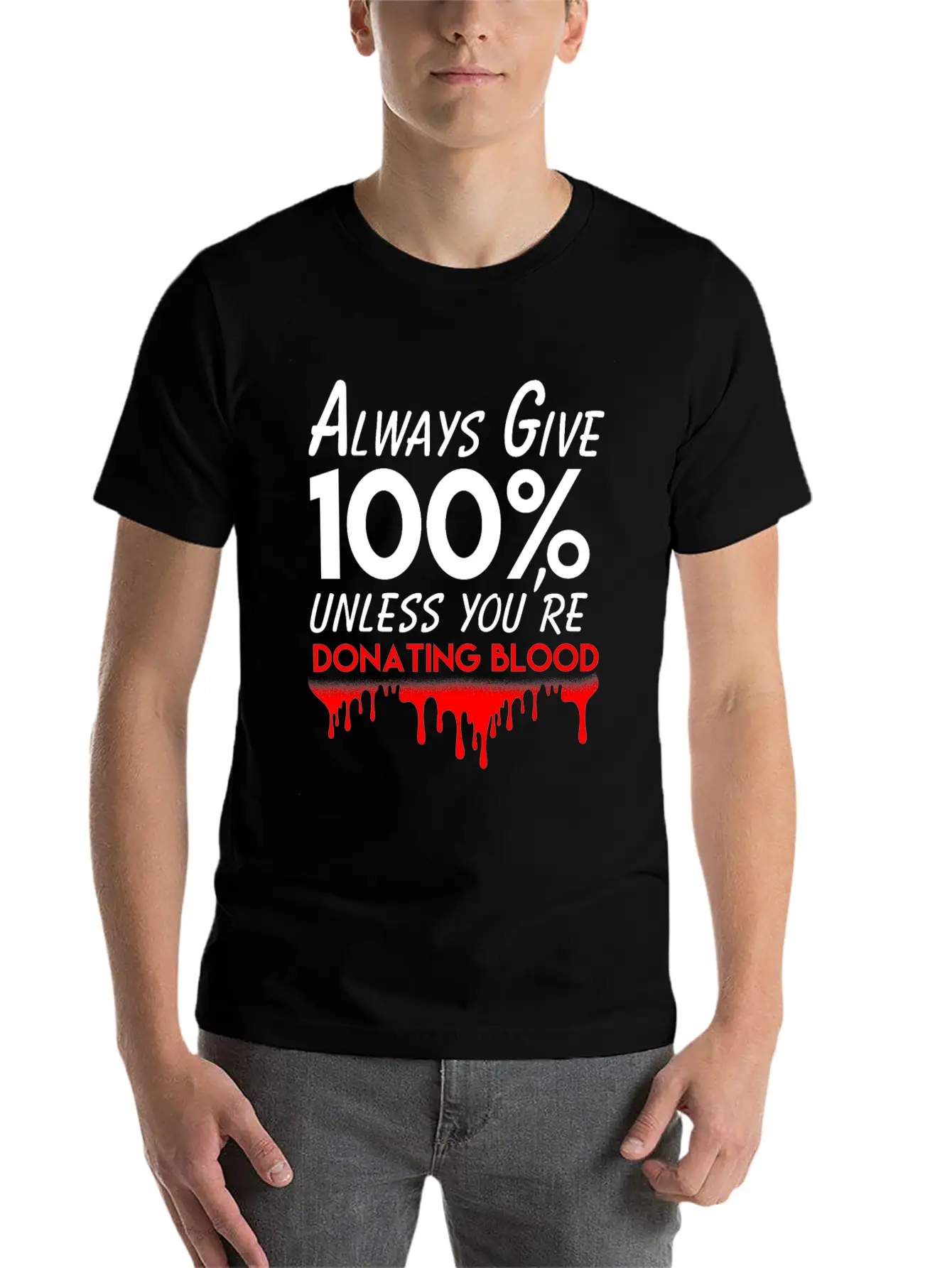 Always Give 100% Bodybuilding Exercise Workout Classic Fit Graphic Tee For Daily Comfort – Unisex Cotton Shirt