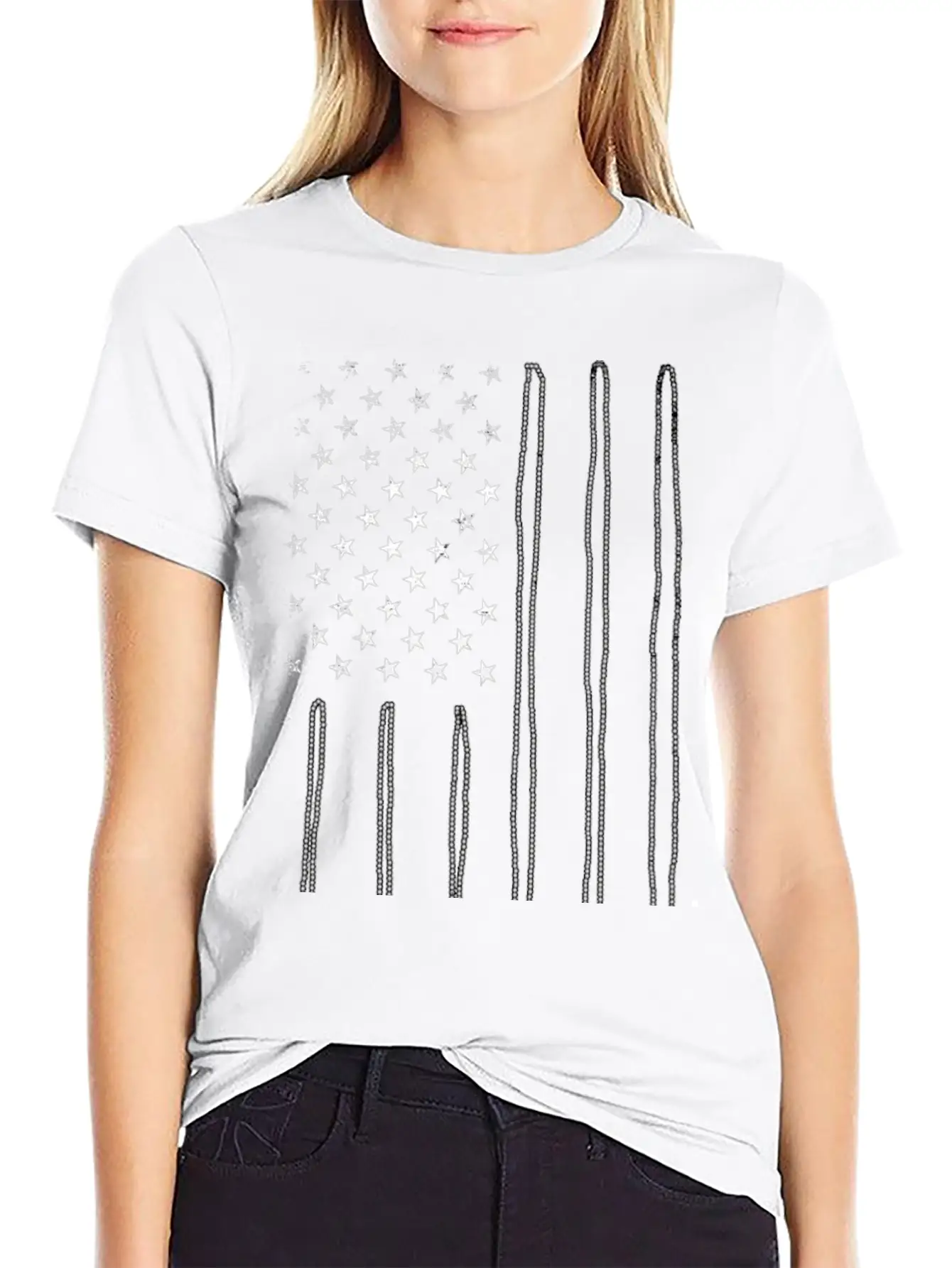 America Flag Dog Tag Lightweight Cotton T-Shirt – Daily Comfort Graphic Shirt