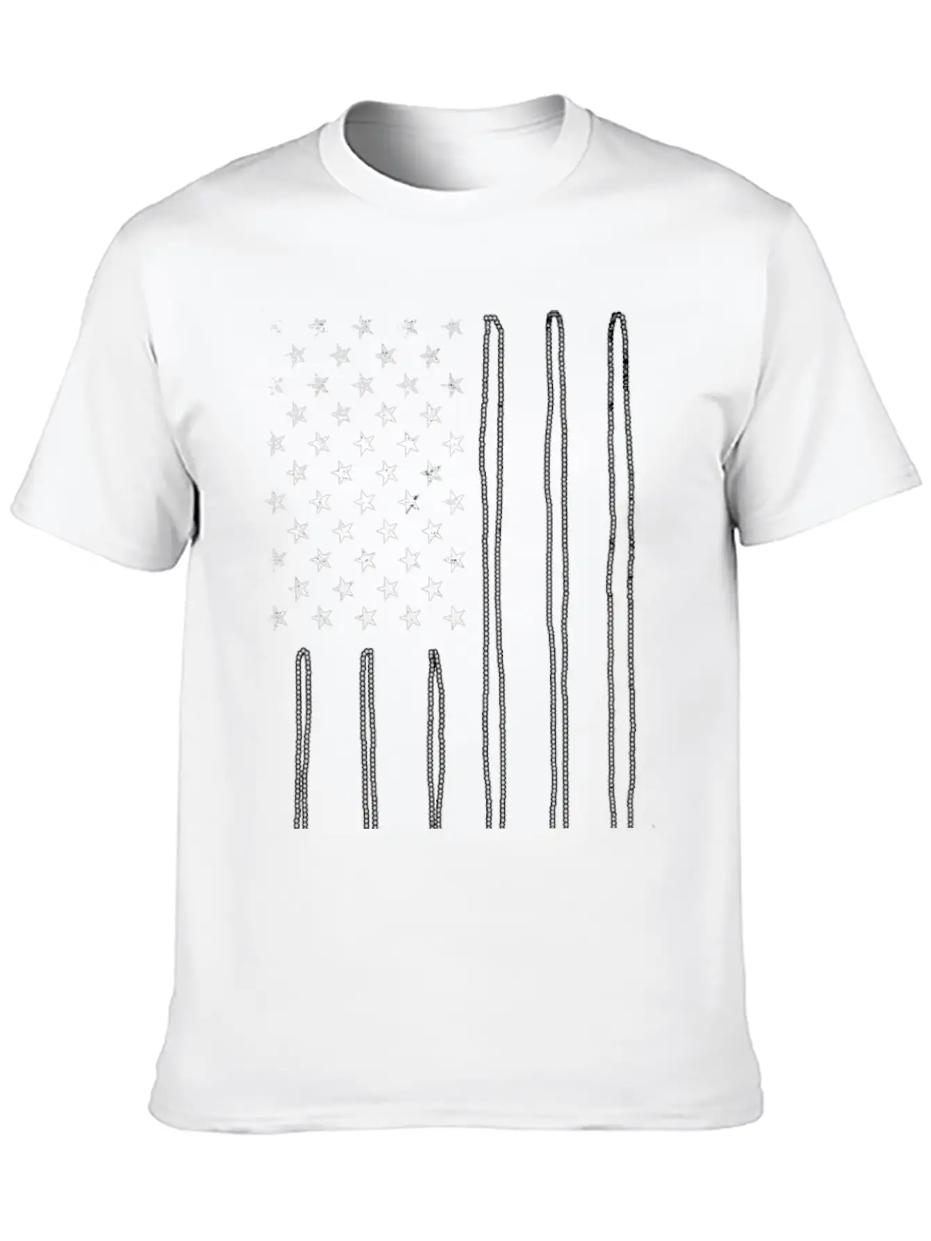 America Flag Dog Tag Lightweight Cotton T-Shirt – Daily Comfort Graphic Shirt