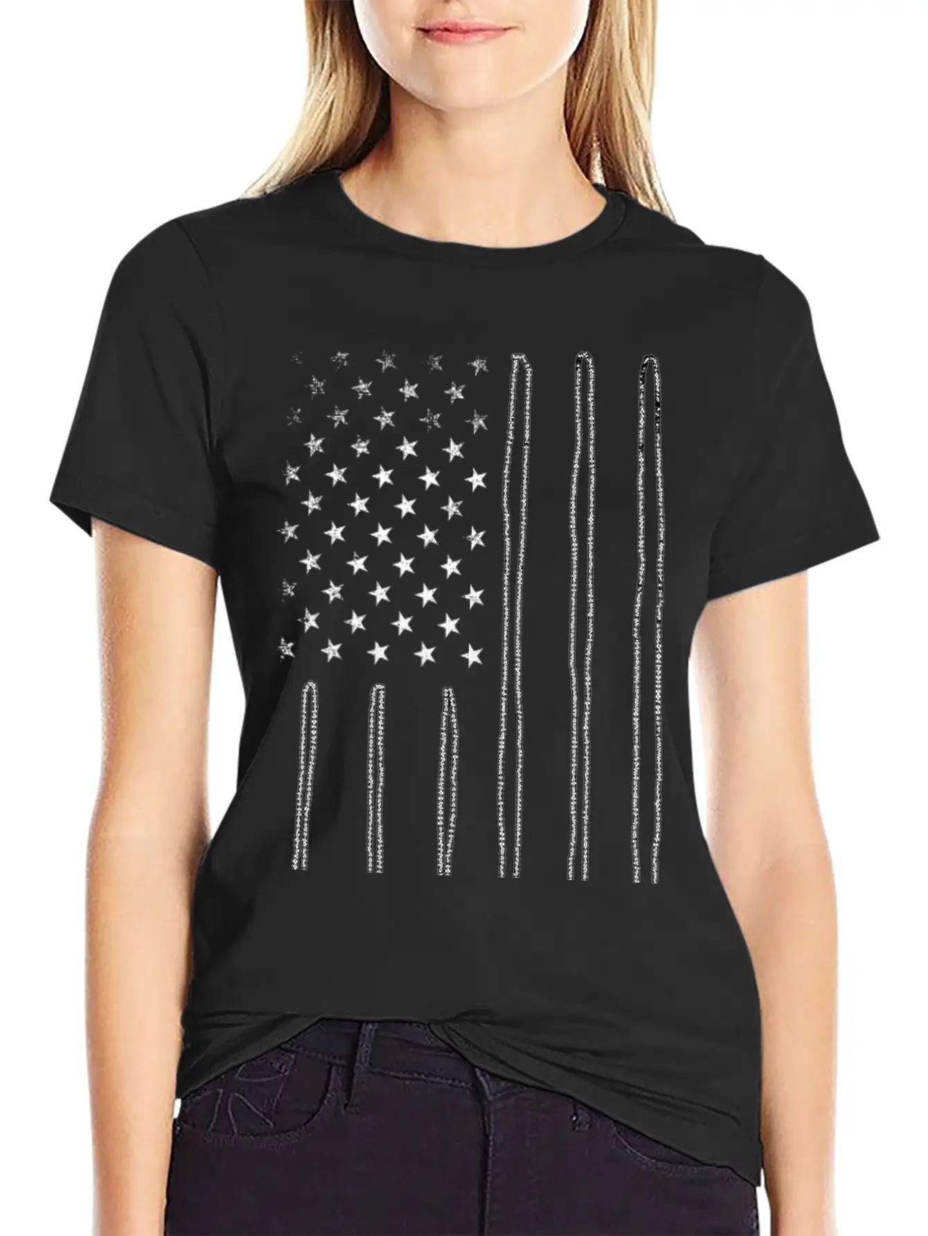 America Flag Dog Tag Lightweight Cotton T-Shirt – Daily Comfort Graphic Shirt