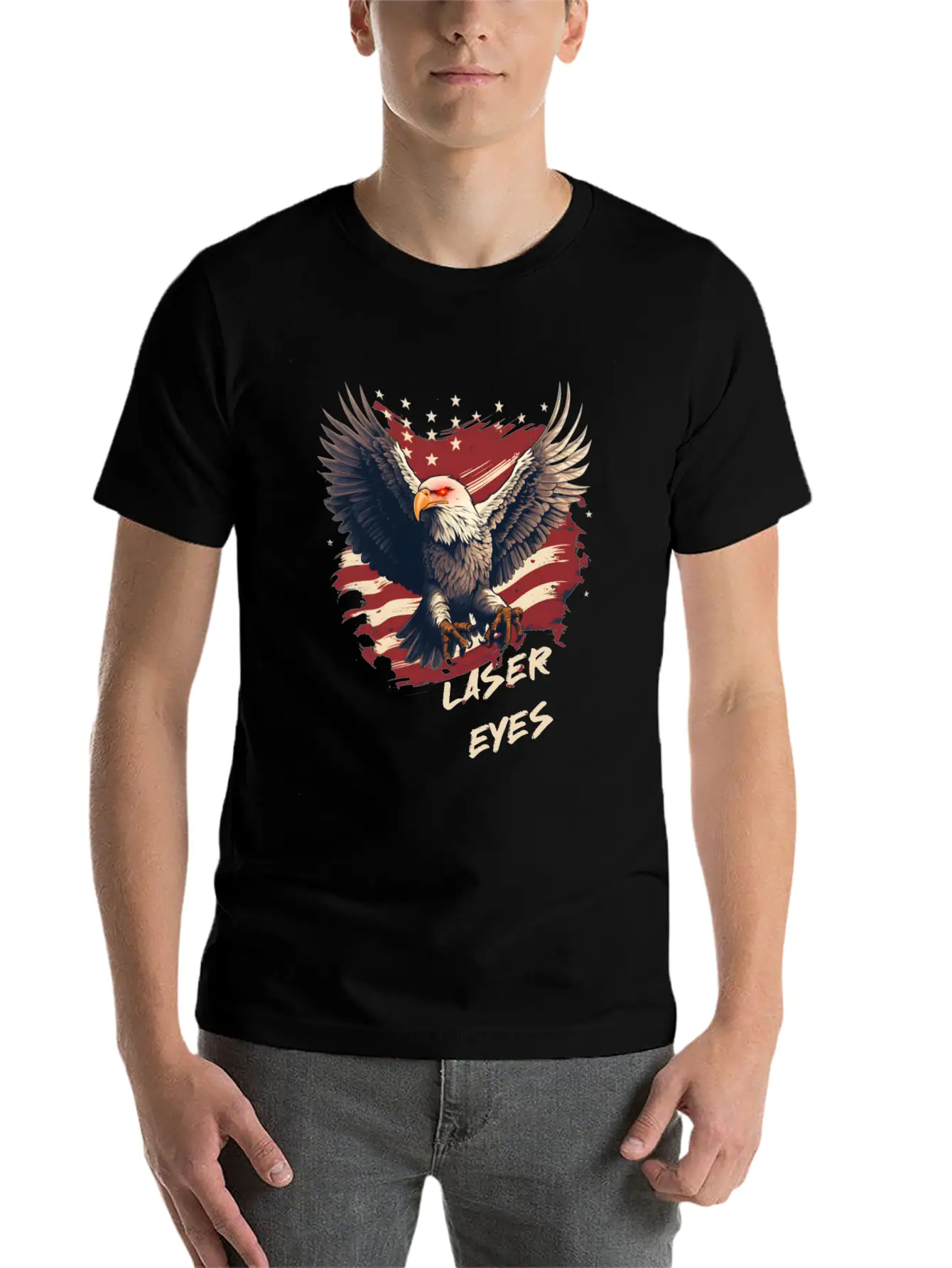 American Eagle Bitcoin Laser Eyes Essential Cotton Tee For Daily Outfits – Unisex Style