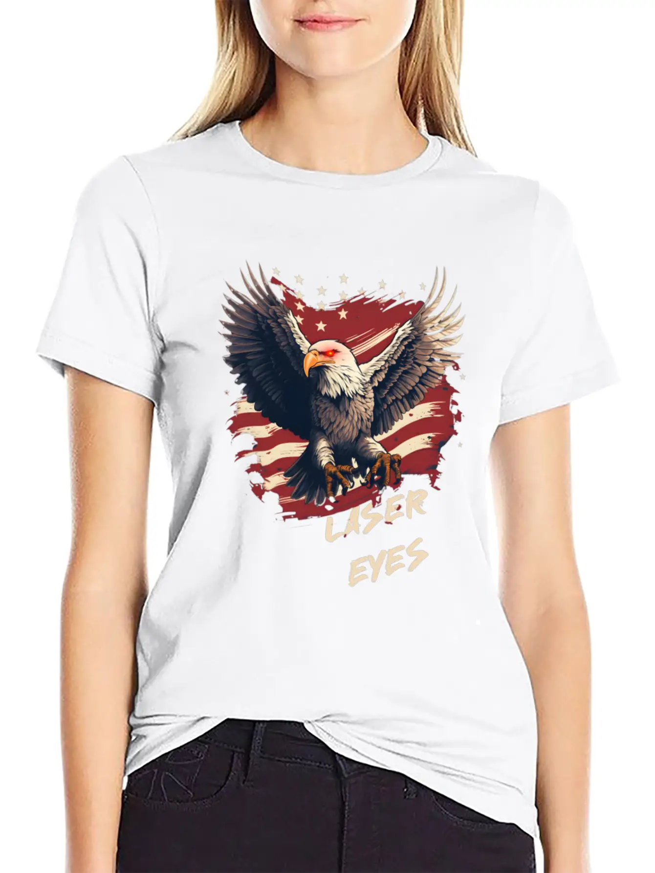 American Eagle Bitcoin Laser Eyes Essential Cotton Tee For Daily Outfits – Unisex Style