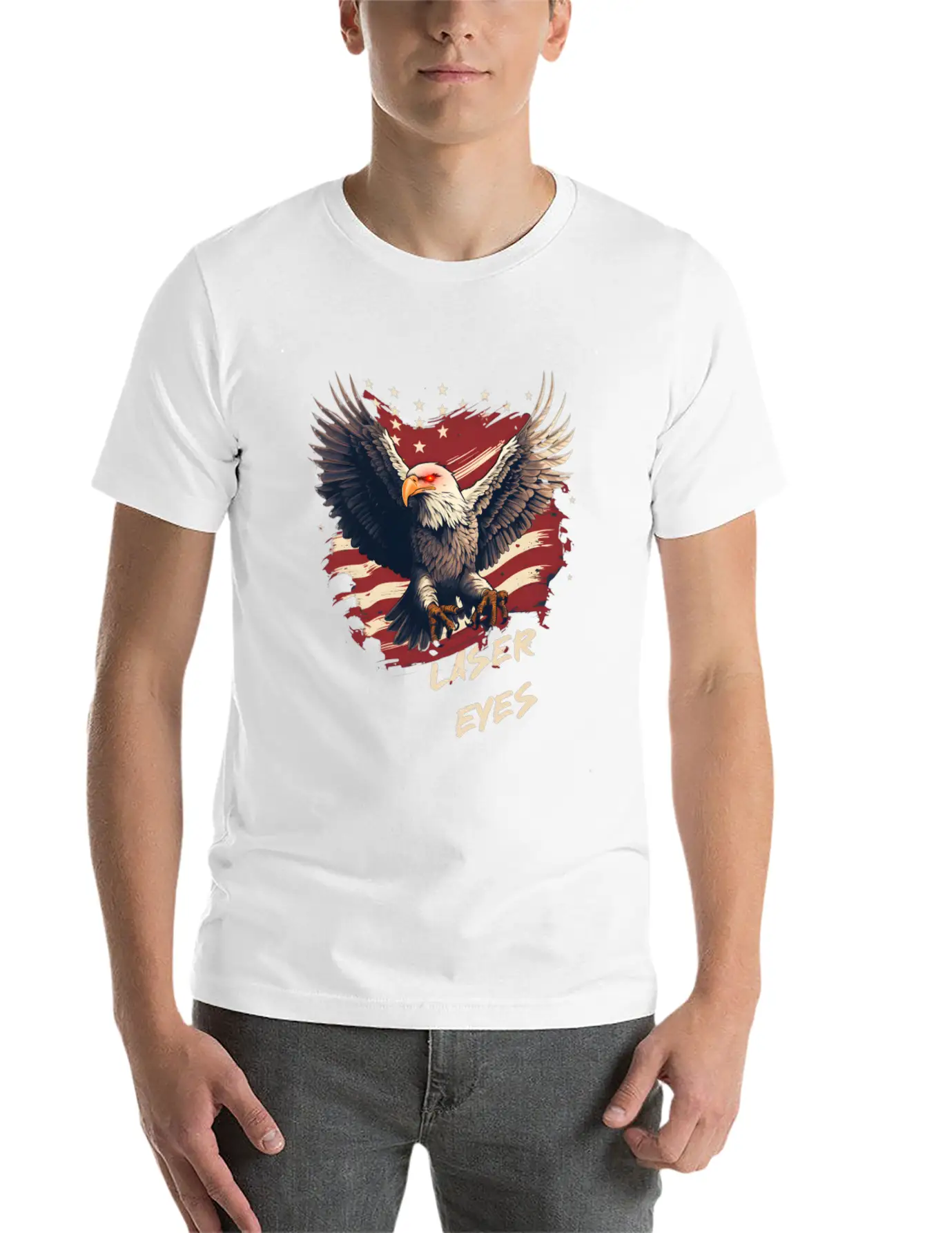American Eagle Bitcoin Laser Eyes Essential Cotton Tee For Daily Outfits – Unisex Style