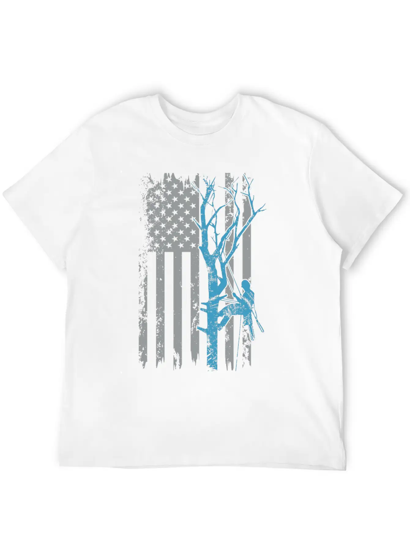 American Flag Arborist Gift For Men Cool Tree Love Stylish Everyday T-Shirt – Unisex Basic Cotton Tee