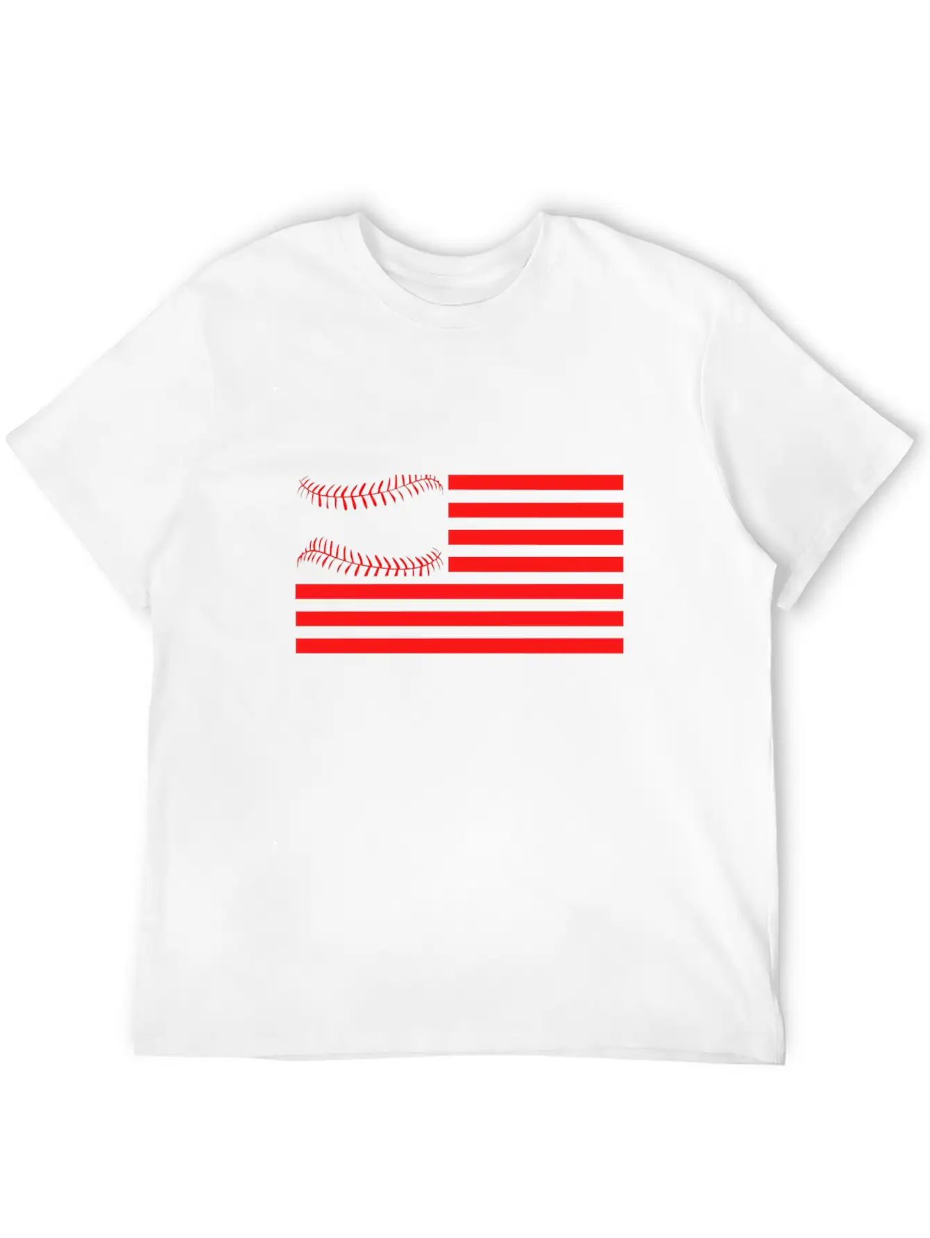 American Flag Baseball Design Relaxed Everyday Tee – Lightweight And Durable Cotton