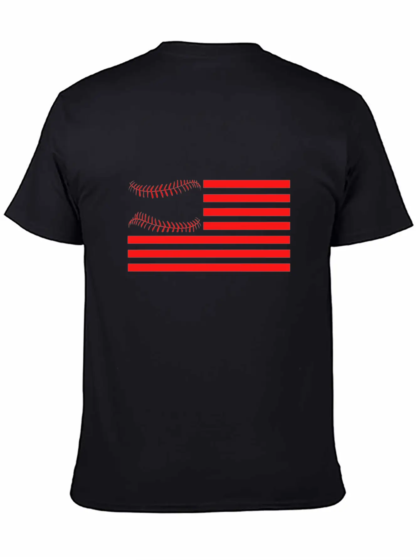 American Flag Baseball Design Relaxed Everyday Tee – Lightweight And Durable Cotton