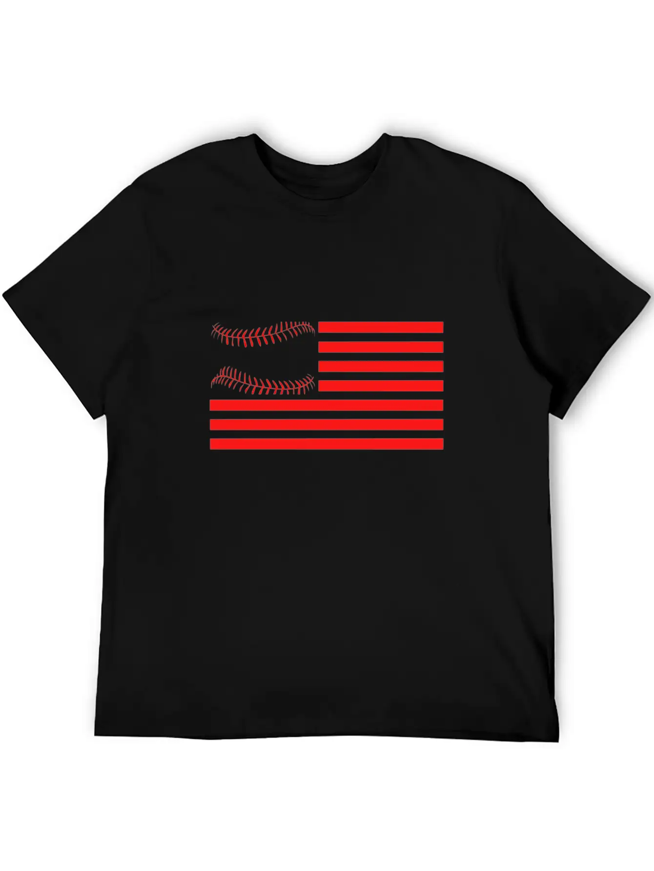 American Flag Baseball Design Relaxed Everyday Tee – Lightweight And Durable Cotton