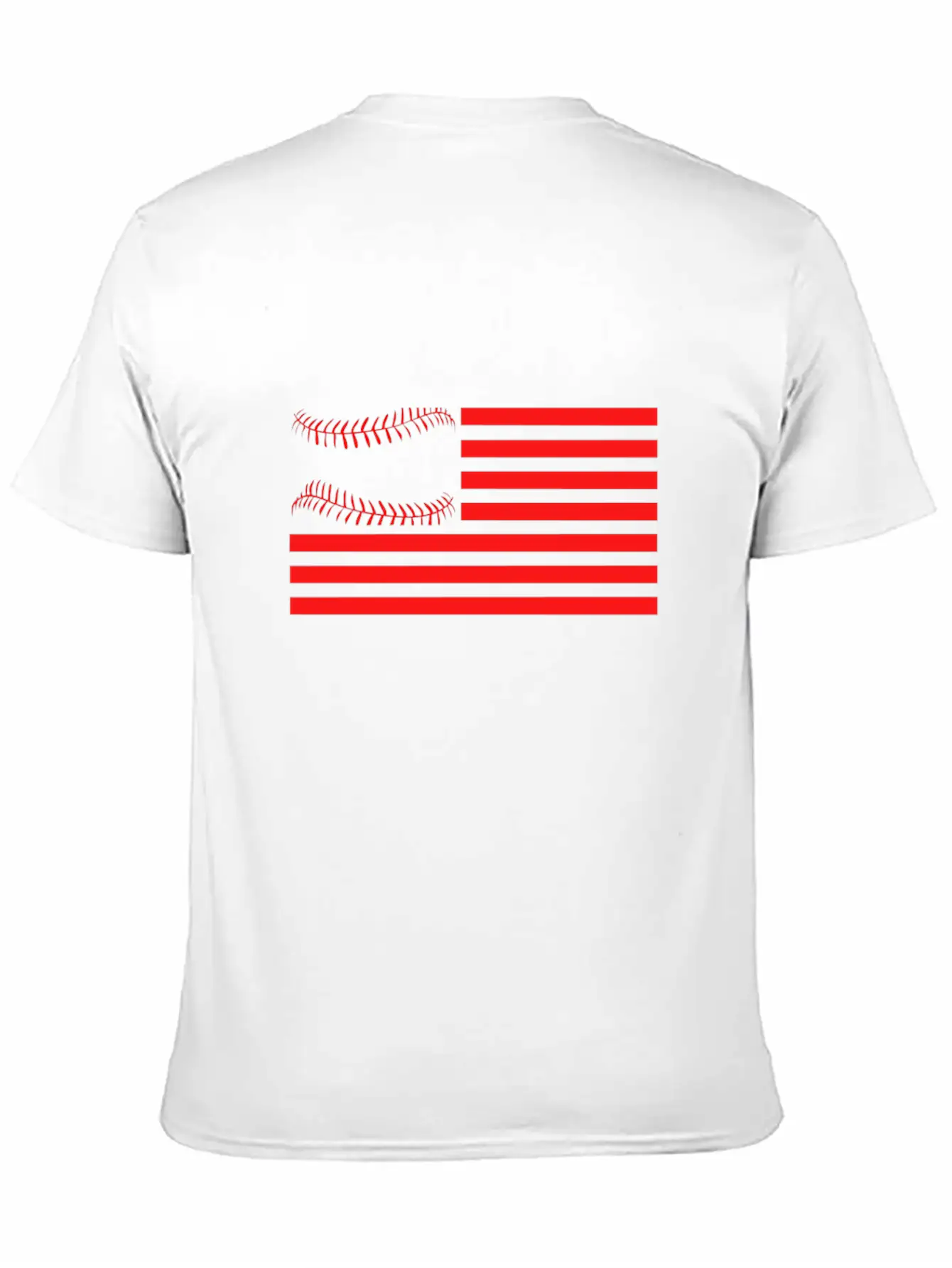 American Flag Baseball Design Relaxed Everyday Tee – Lightweight And Durable Cotton