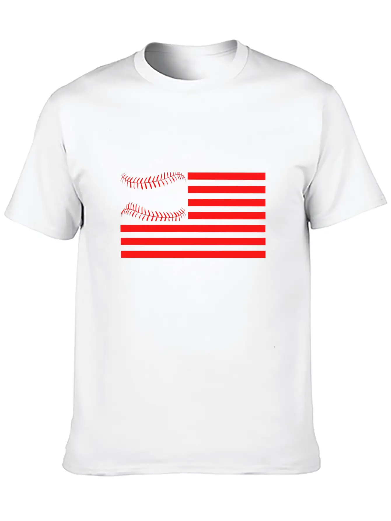American Flag Baseball Design Relaxed Everyday Tee – Lightweight And Durable Cotton