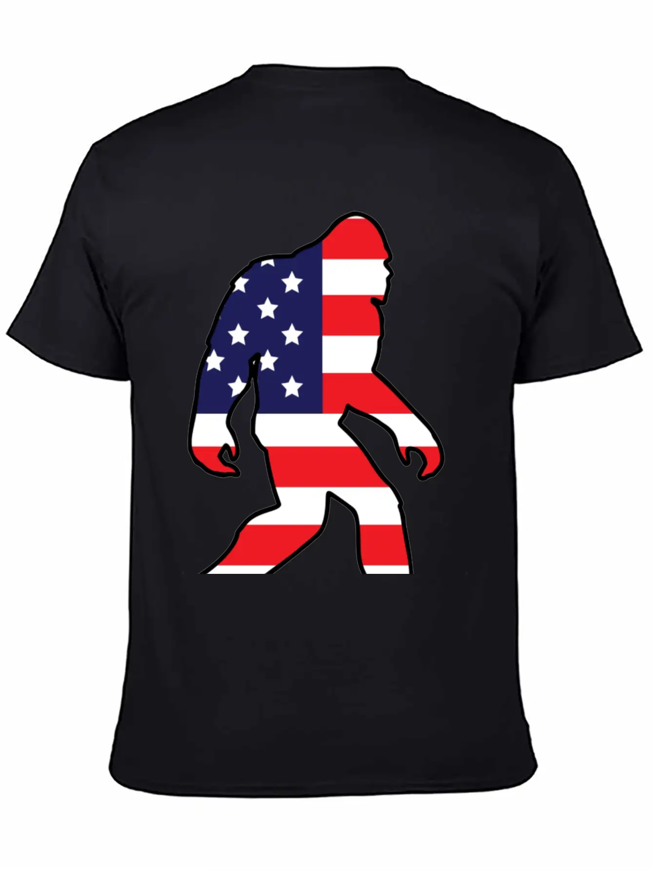 American Flag Bigfoot Basic Graphic T-Shirt – Daily Comfort In Soft Cotton
