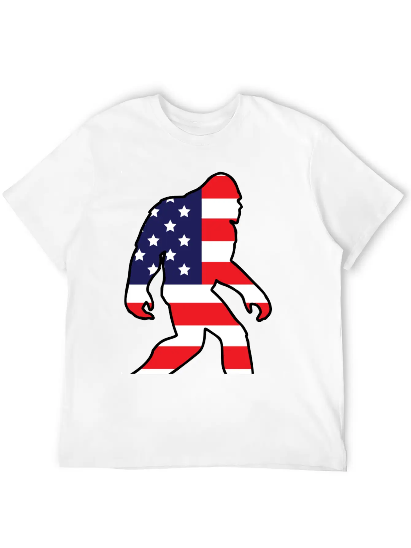 American Flag Bigfoot Basic Graphic T-Shirt – Daily Comfort In Soft Cotton