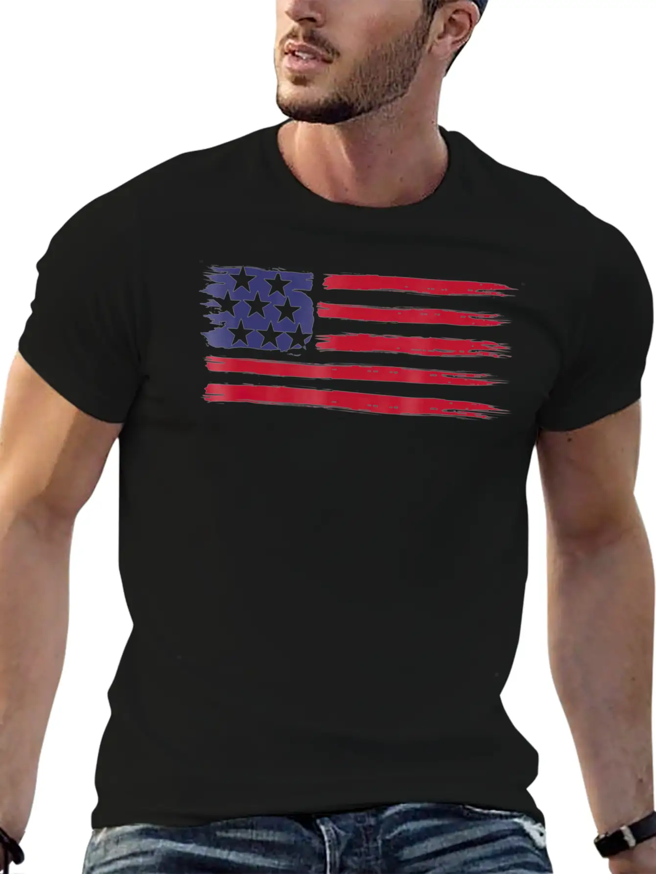 American Flag Cool Vintage 4th Of July USA Flags Basic Graphic T-Shirt – Daily Comfort In Soft Cotton