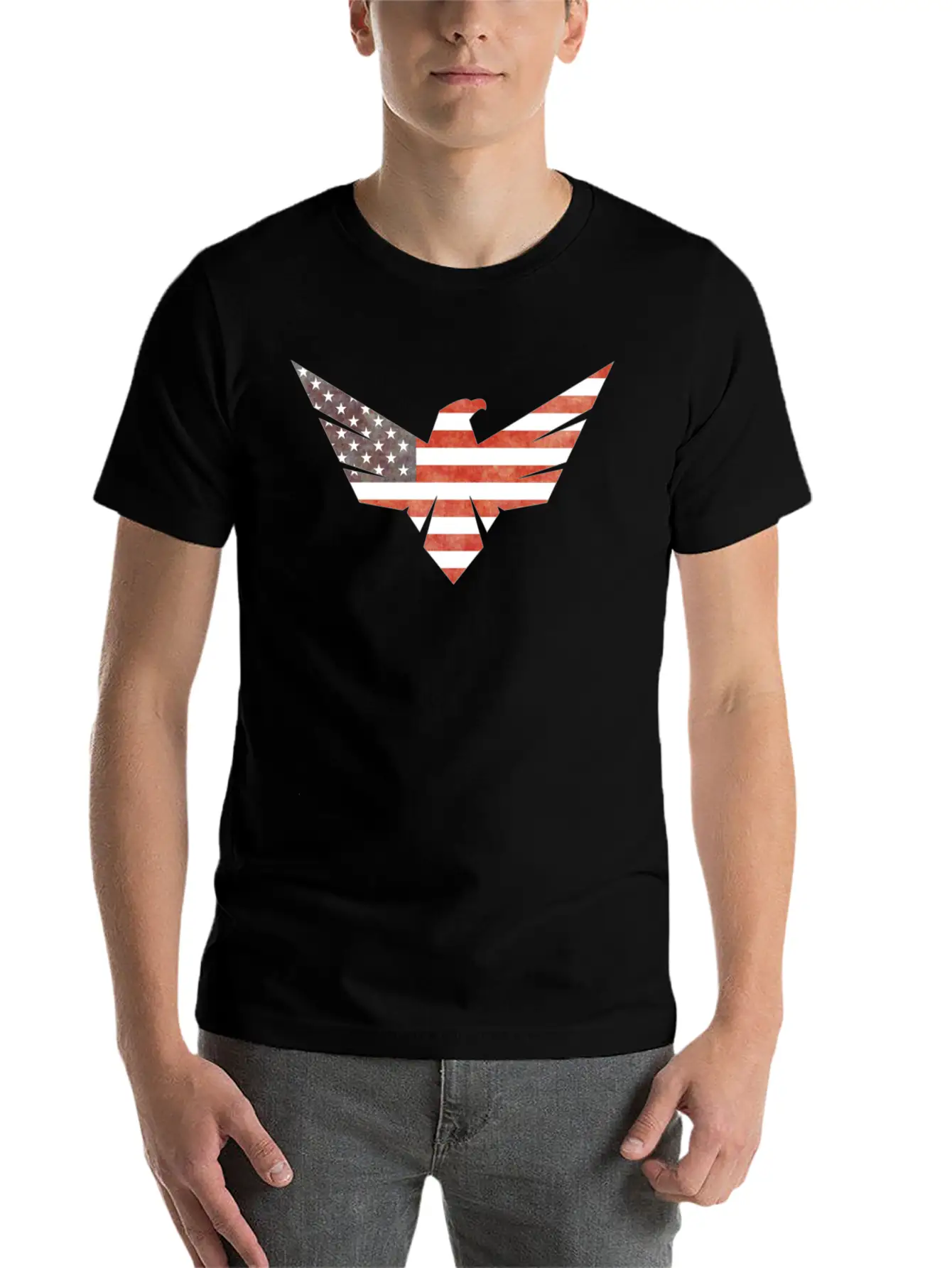 American Flag Eagle Basic Graphic T-Shirt – Daily Comfort In Soft Cotton