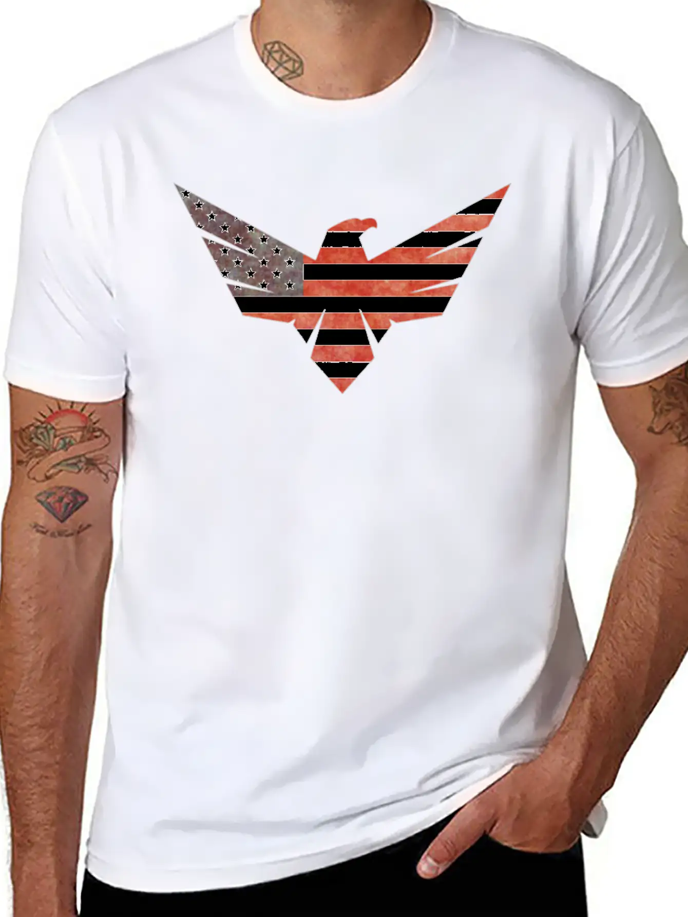 American Flag Eagle Basic Graphic T-Shirt – Daily Comfort In Soft Cotton