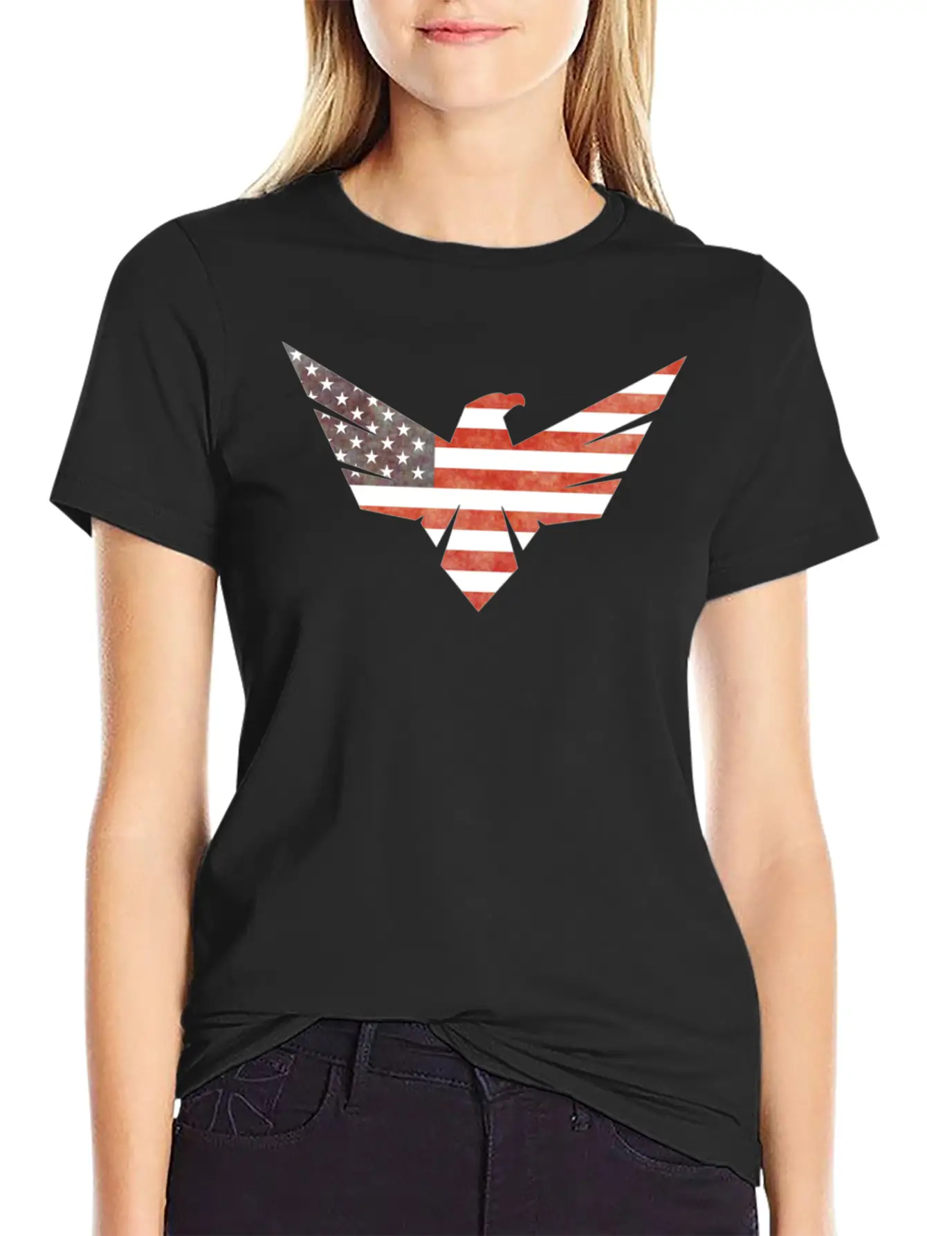 American Flag Eagle Basic Graphic T-Shirt – Daily Comfort In Soft Cotton