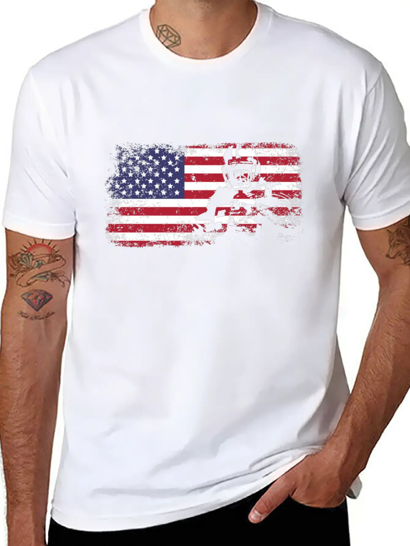 American Flag Football Basic Graphic T-Shirt – Daily Comfort In Soft Cotton