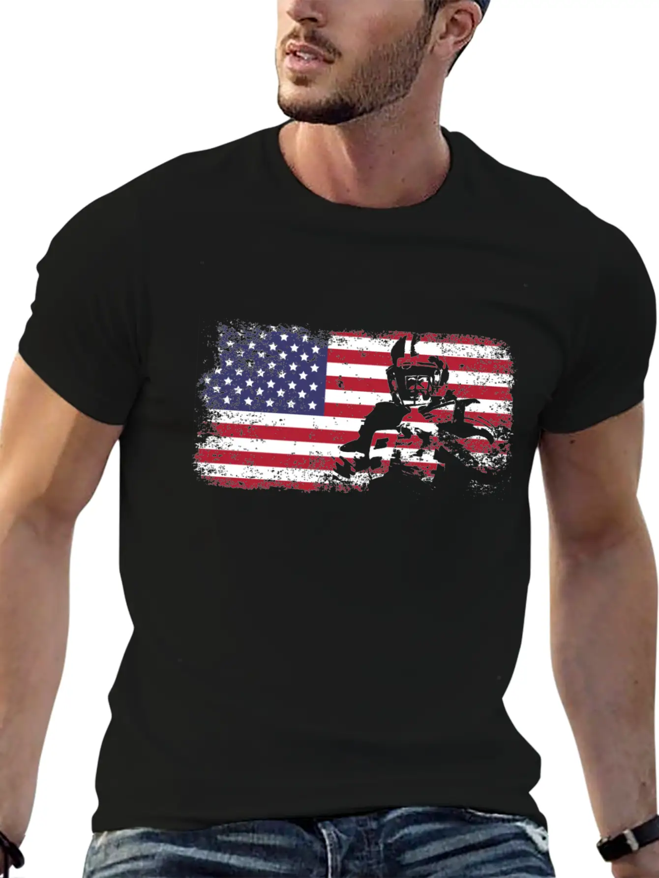 American Flag Football Basic Graphic T-Shirt – Daily Comfort In Soft Cotton