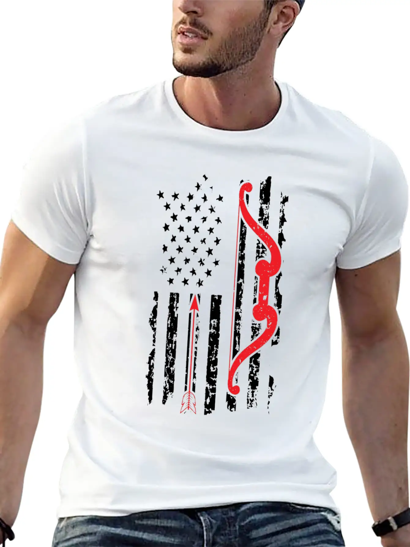 American Flag Hunting Essential Cotton Tee For Daily Outfits – Unisex Style