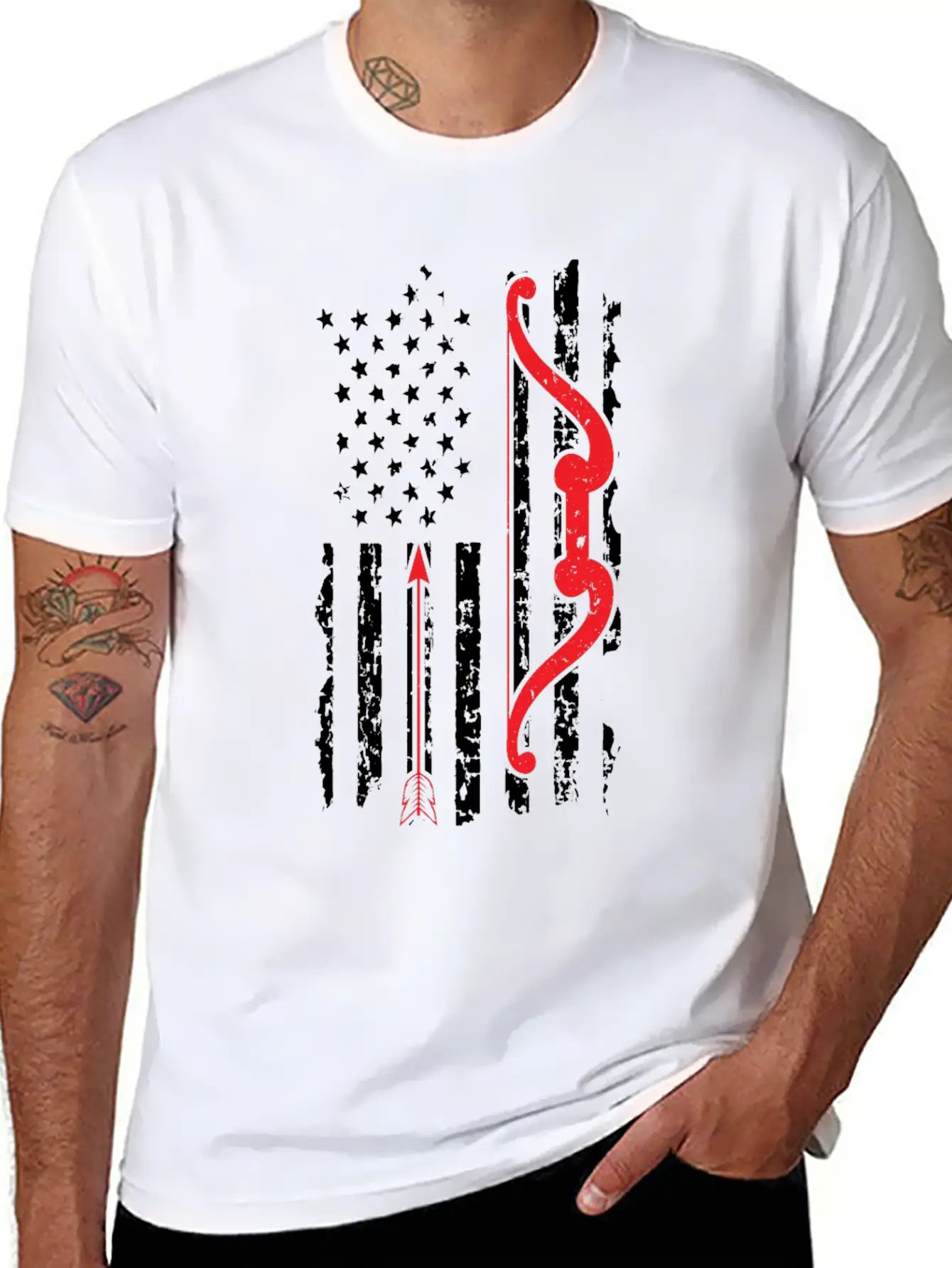 American Flag Hunting Essential Cotton Tee For Daily Outfits – Unisex Style