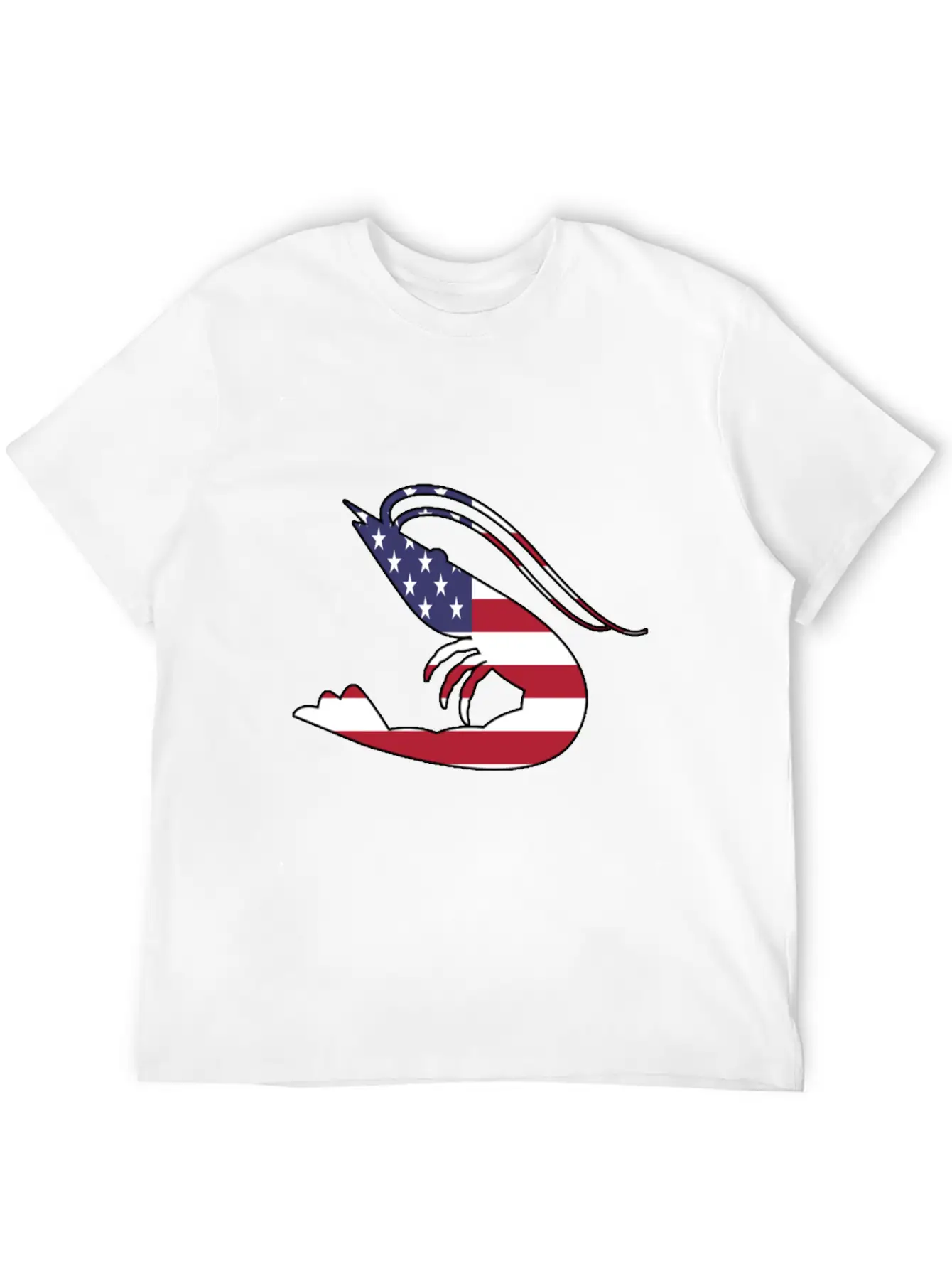 American Flag Shrimp Happy 4th Of July Modern Fit Casual T-Shirt – Clean And Versatile Design
