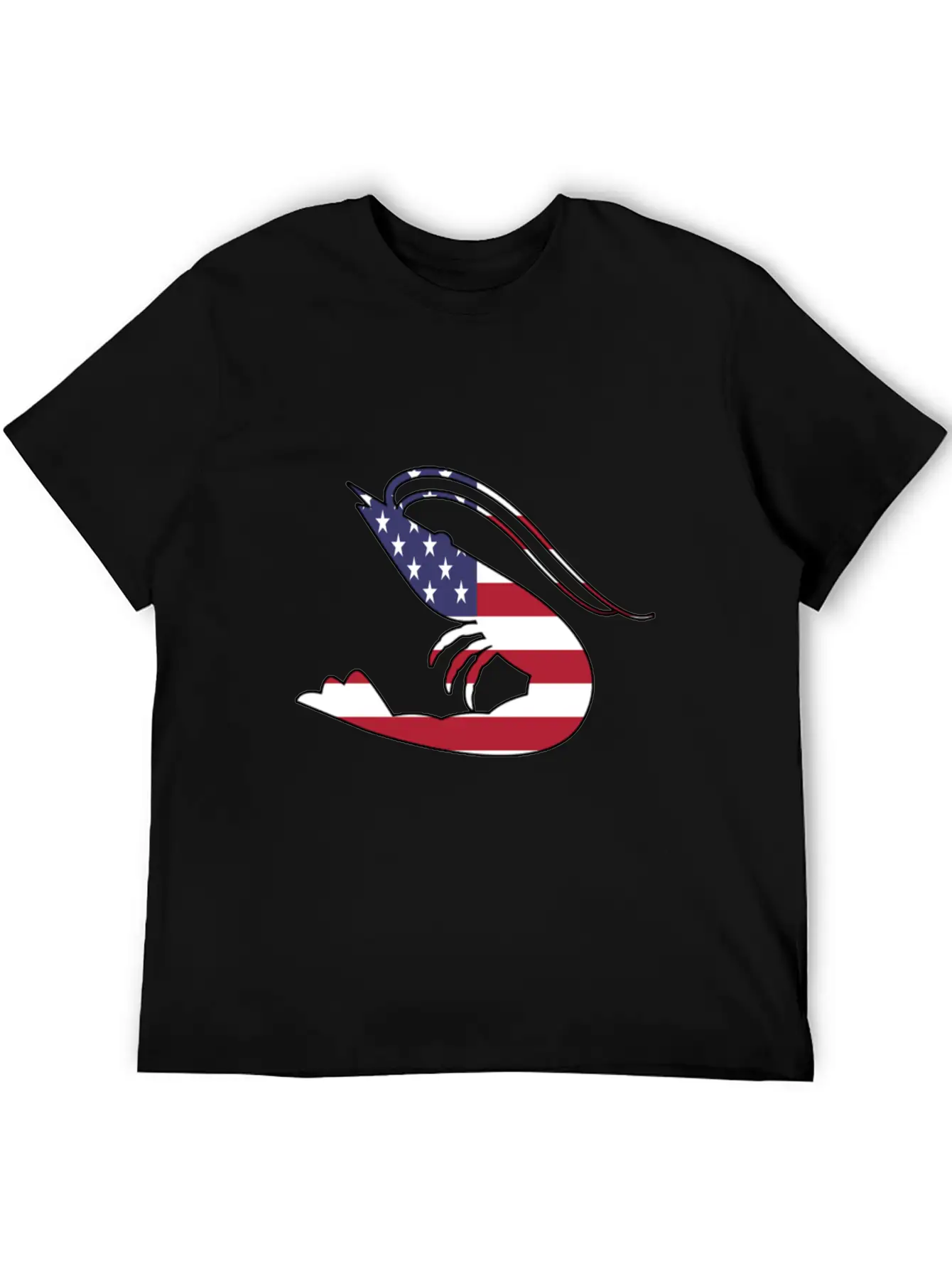 American Flag Shrimp Happy 4th Of July Modern Fit Casual T-Shirt – Clean And Versatile Design