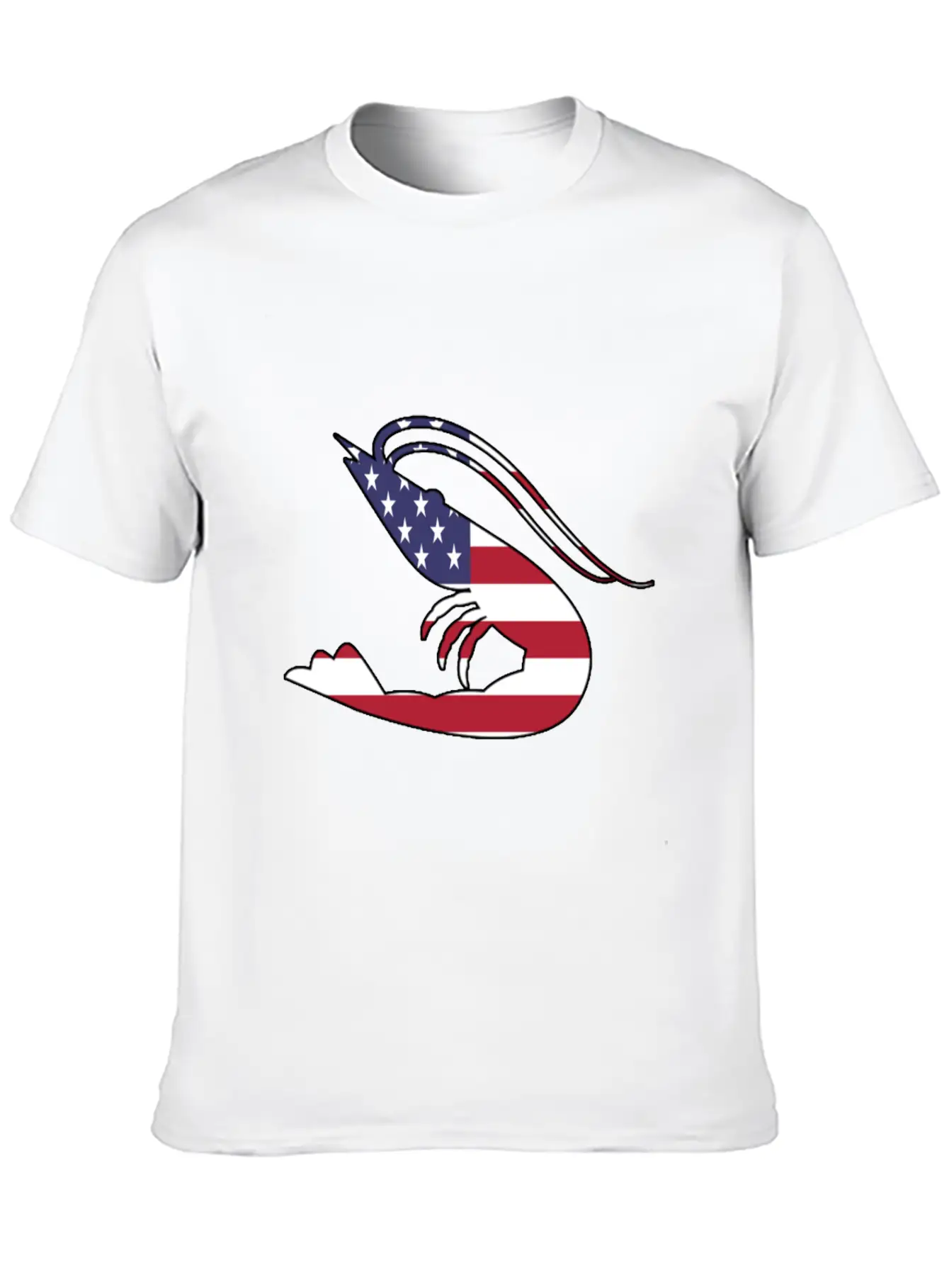 American Flag Shrimp Happy 4th Of July Modern Fit Casual T-Shirt – Clean And Versatile Design