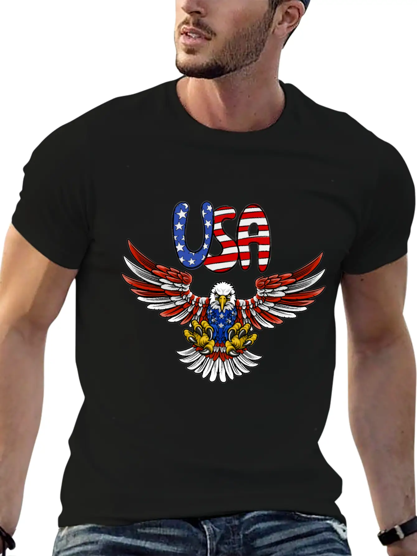 American Flag T-shirt Relaxed Everyday Tee – Lightweight And Durable Cotton