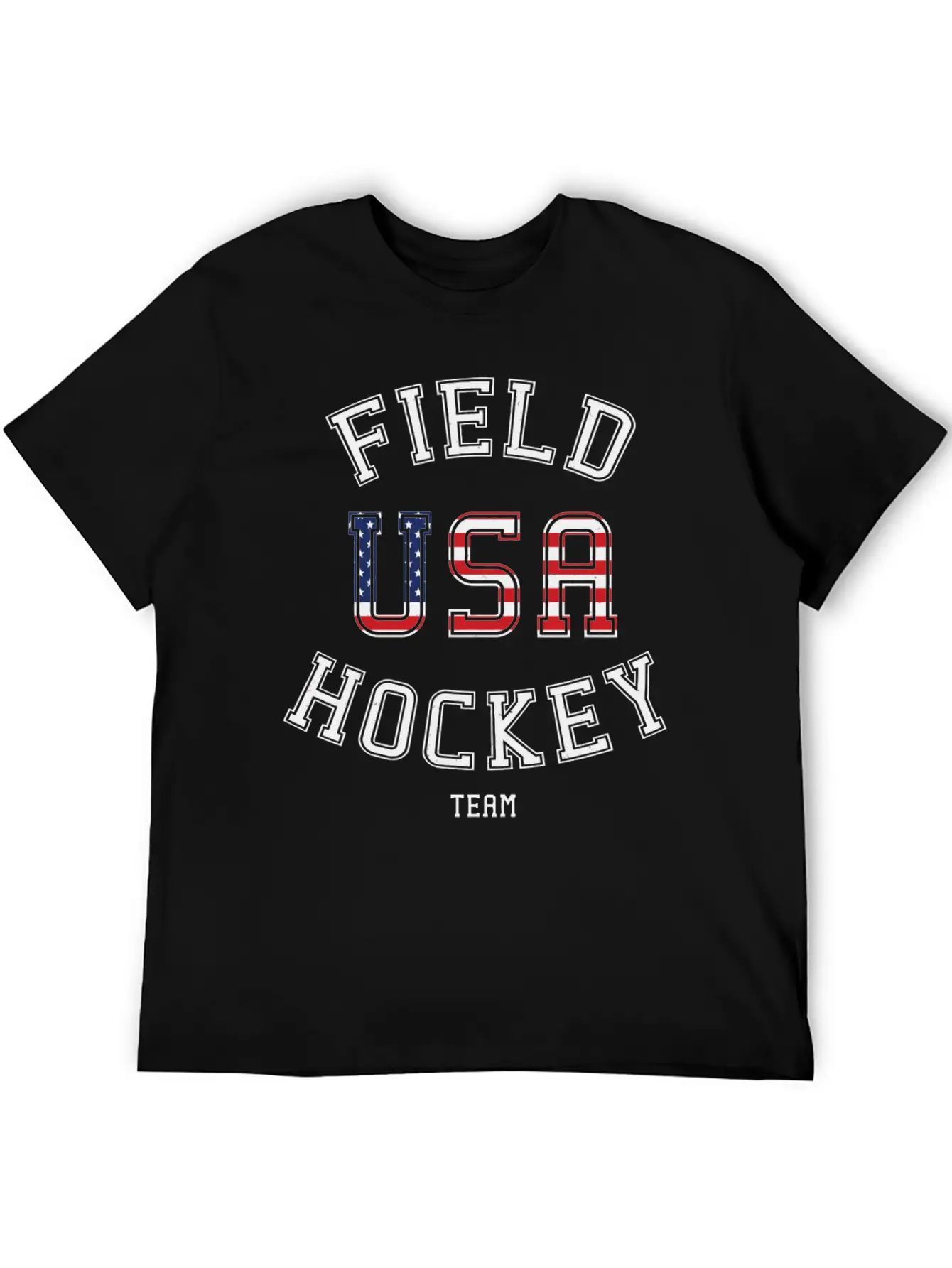American Flag Vintage Field Hockey Unisex Casual T-Shirt – Clean Design For Daily Comfort