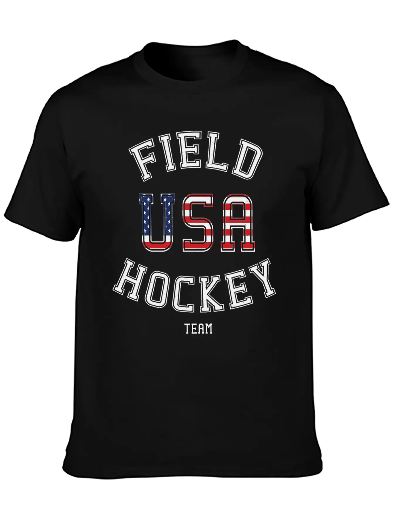 American Flag Vintage Field Hockey Unisex Casual T-Shirt – Clean Design For Daily Comfort