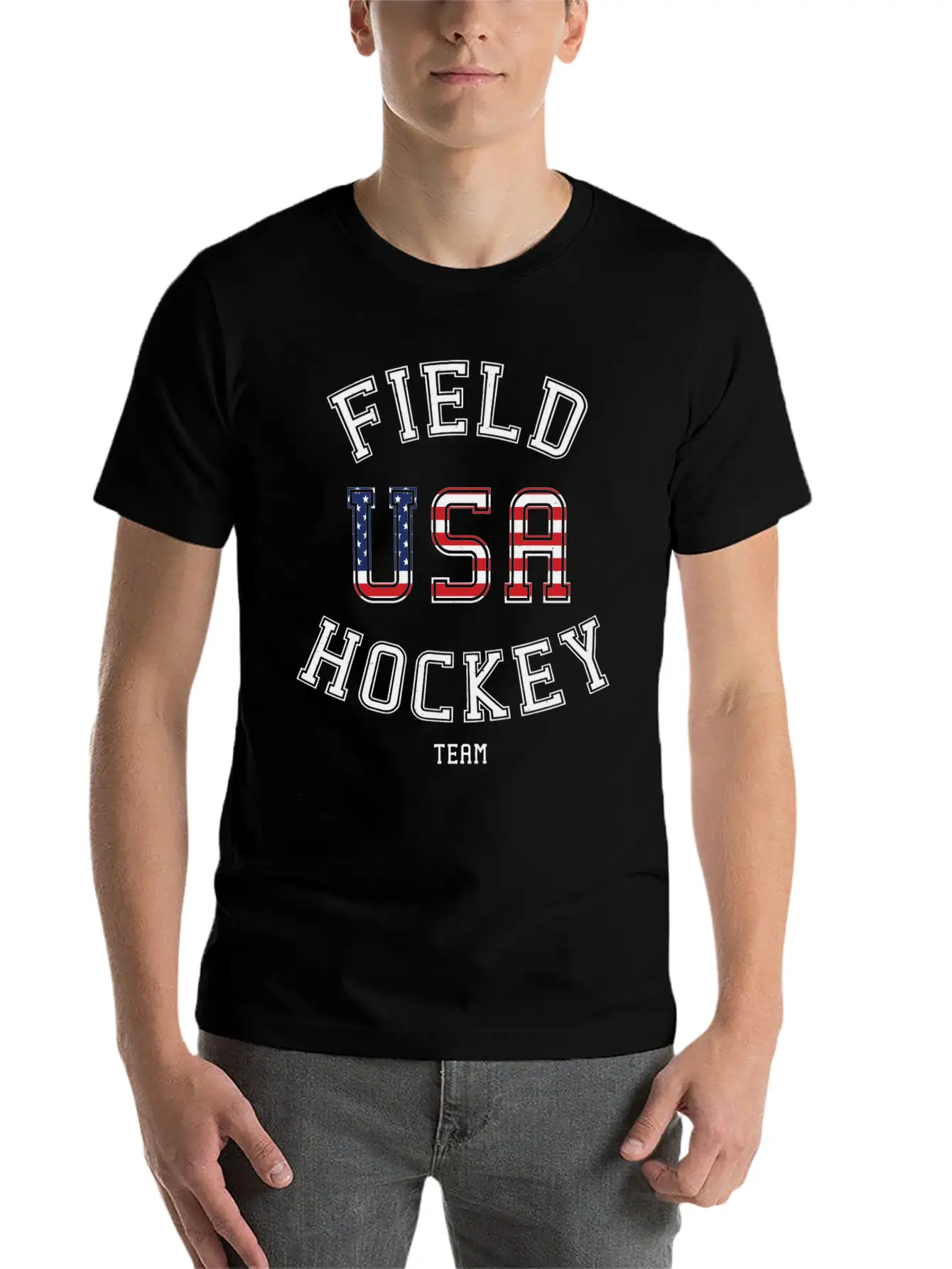 American Flag Vintage Field Hockey Unisex Casual T-Shirt – Clean Design For Daily Comfort