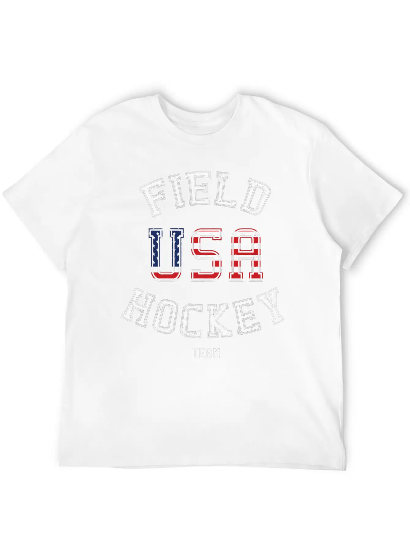 American Flag Vintage Field Hockey Unisex Casual T-Shirt – Clean Design For Daily Comfort