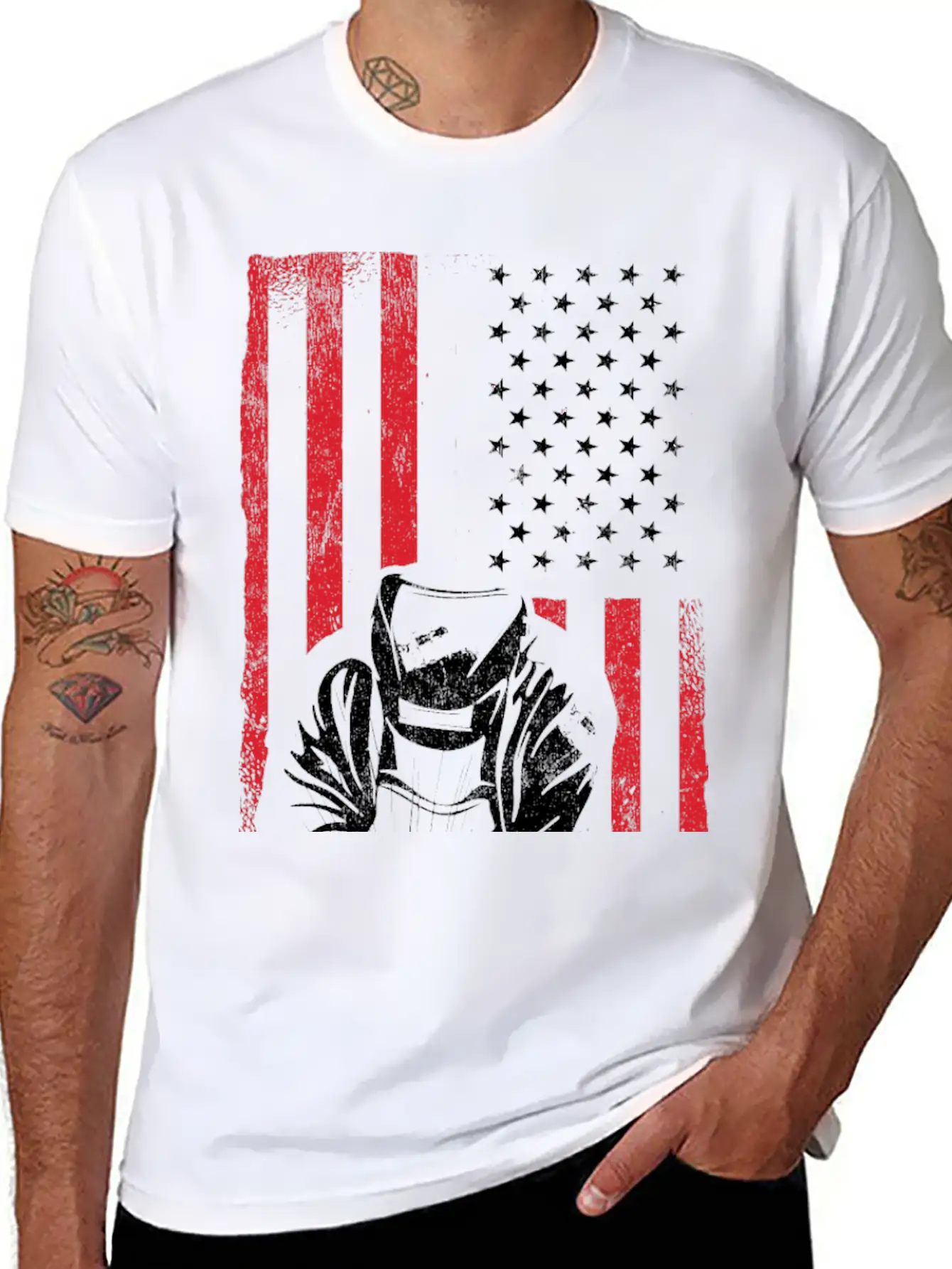 American Flag Weld Welder Welding Unisex Casual T-Shirt ��� Clean Design For Daily Comfort