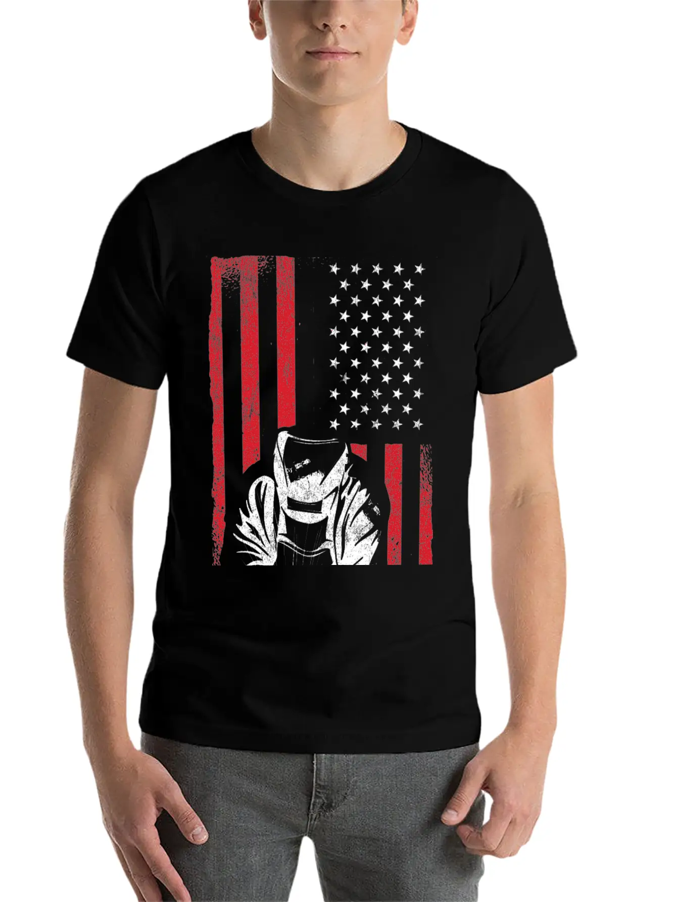 American Flag Weld Welder Welding Unisex Casual T-Shirt ��� Clean Design For Daily Comfort