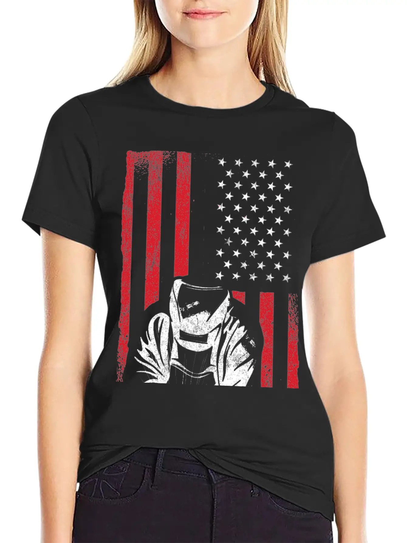 American Flag Weld Welder Welding Unisex Casual T-Shirt ��� Clean Design For Daily Comfort