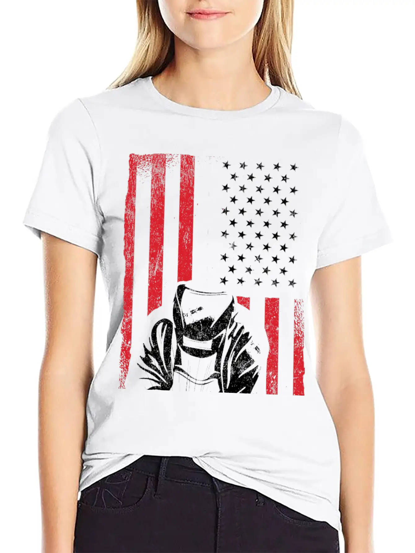 American Flag Weld Welder Welding Unisex Casual T-Shirt ��� Clean Design For Daily Comfort