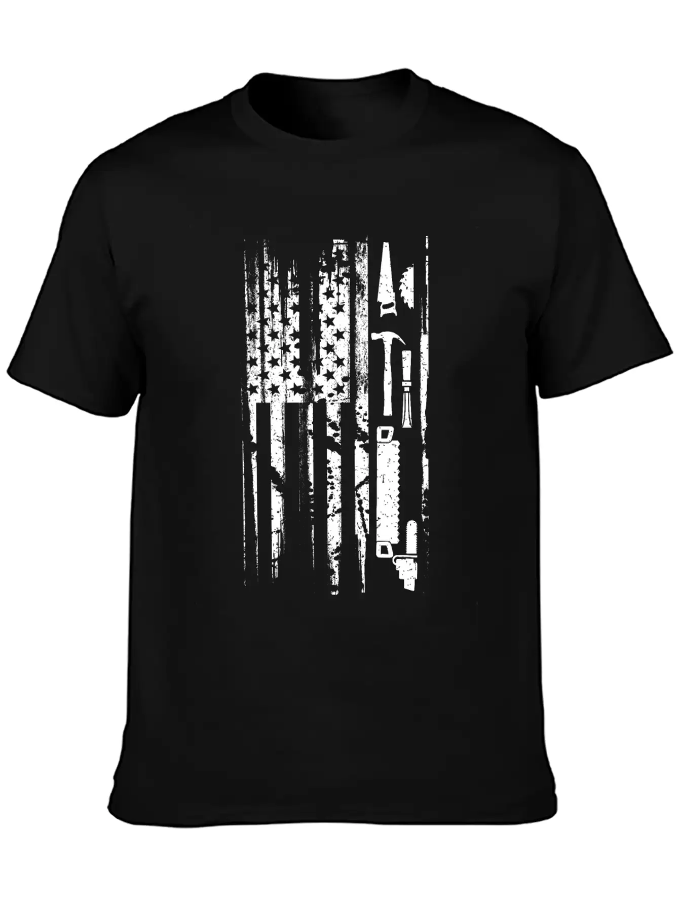American Flag Woodworking Gift Design Carpenter Lightweight Cotton T-Shirt – Daily Comfort Graphic Shirt