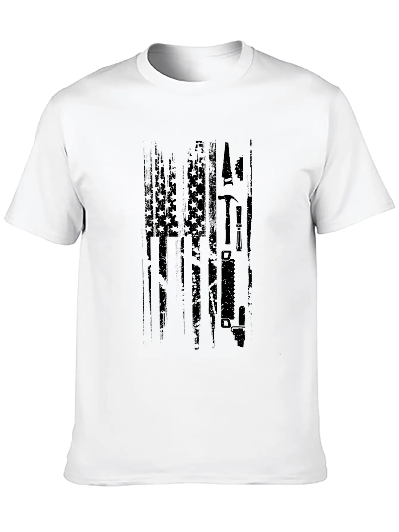 American Flag Woodworking Gift Design Carpenter Lightweight Cotton T-Shirt – Daily Comfort Graphic Shirt