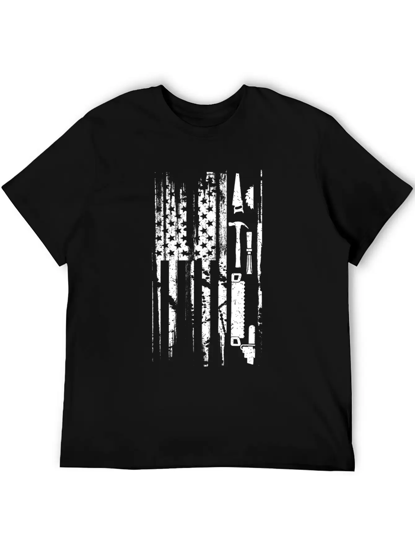 American Flag Woodworking Gift Design Carpenter Lightweight Cotton T-Shirt – Daily Comfort Graphic Shirt