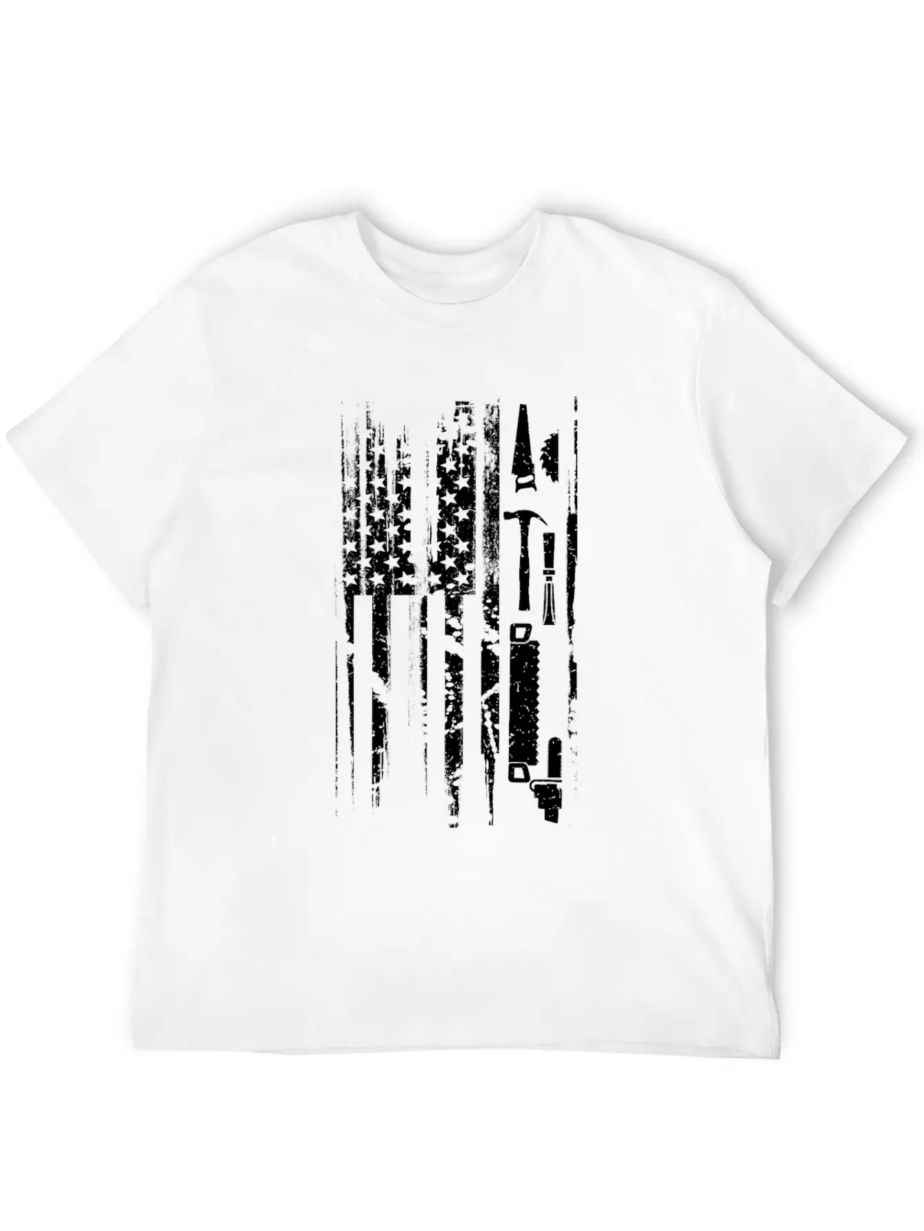 American Flag Woodworking Gift Design Carpenter Lightweight Cotton T-Shirt – Daily Comfort Graphic Shirt