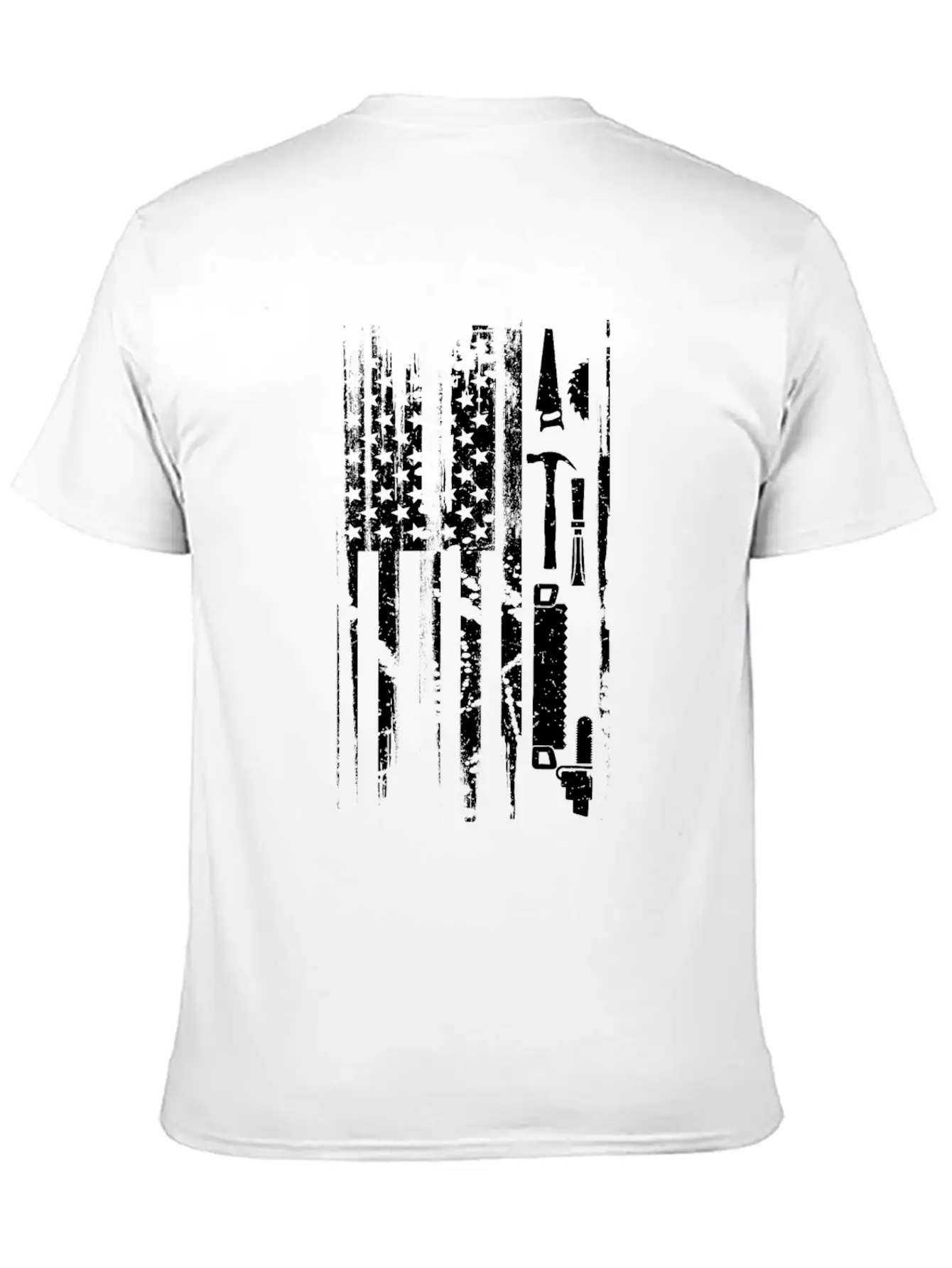 American Flag Woodworking Gift Design Carpenter Lightweight Cotton T-Shirt – Daily Comfort Graphic Shirt
