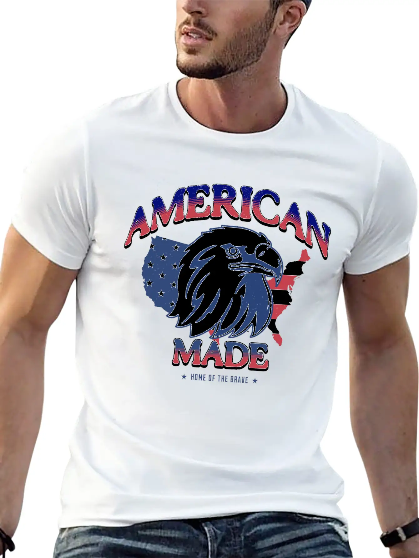 American Made HOME OF THE BRAVE Soft Cotton Short Sleeve Tee – Unisex Wardrobe Staple