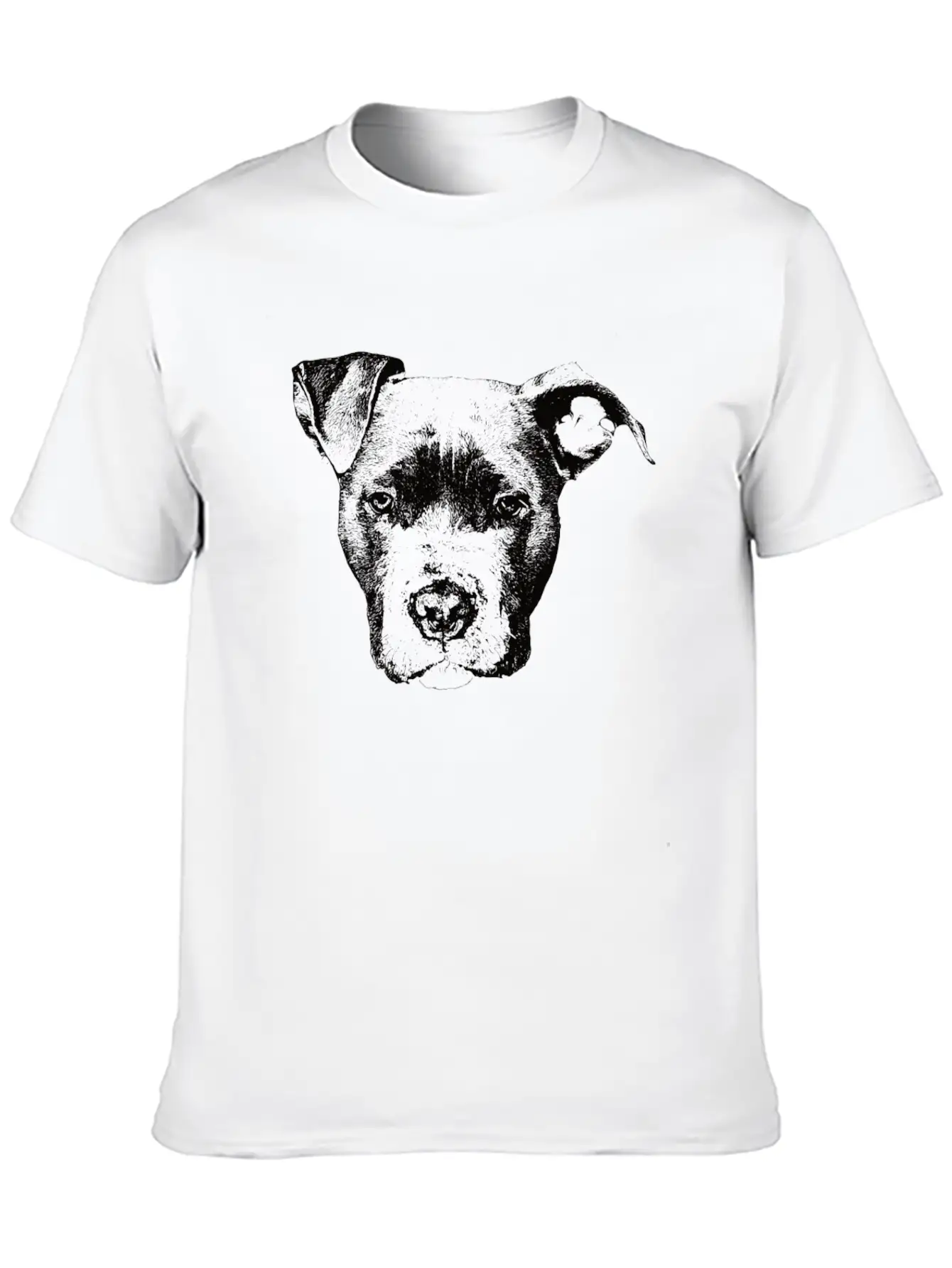 American Pit Bull Terrier Face Design - A Pittie Christmas Gift Stylish Everyday T-Shirt – Unisex Basic Cotton Tee
